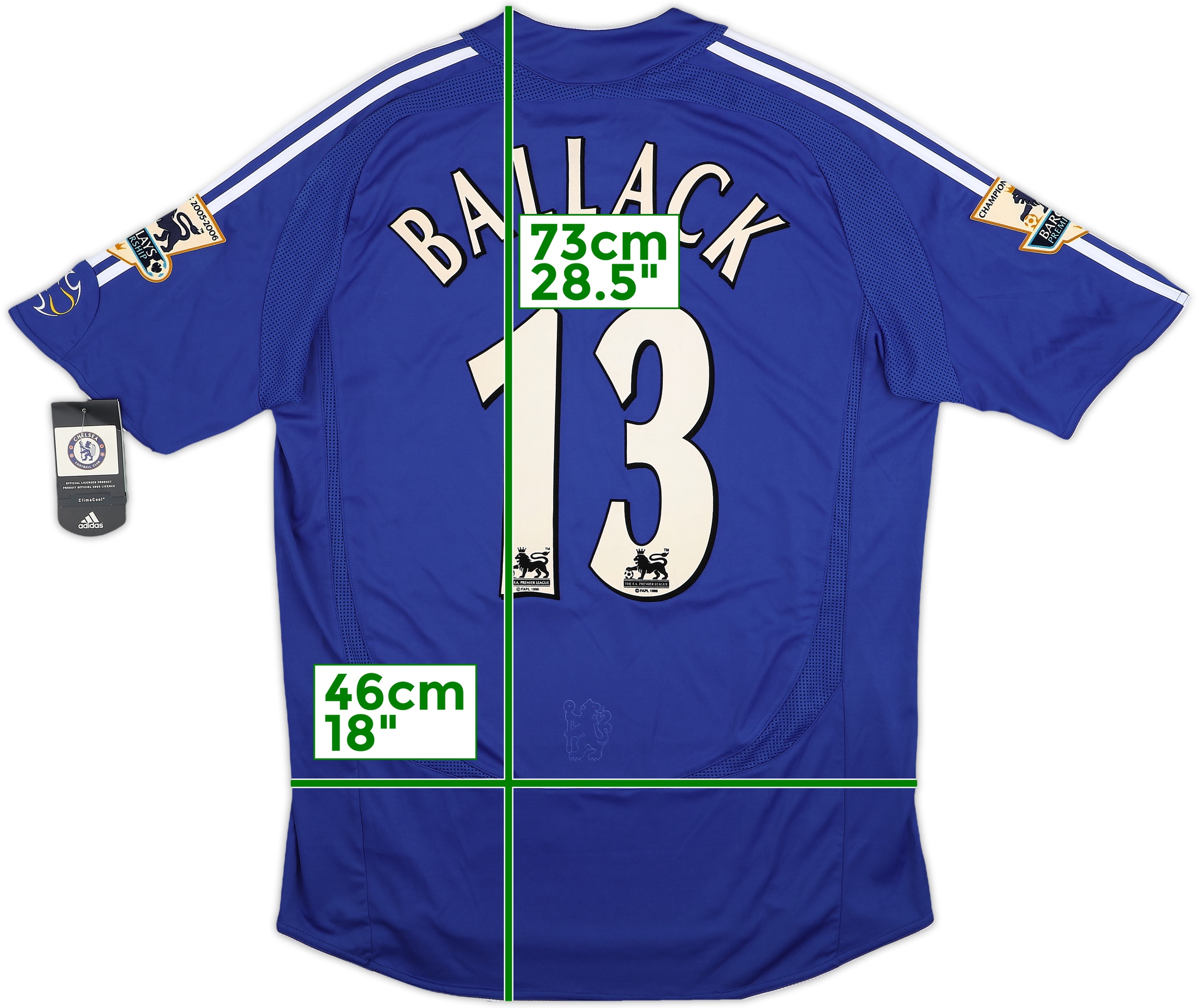 ブルーズ必見 05/06 CHELSEA Home Kit ROBBEN 16 2006-08 Chelsea Home Shirt Ballack #13 (L)