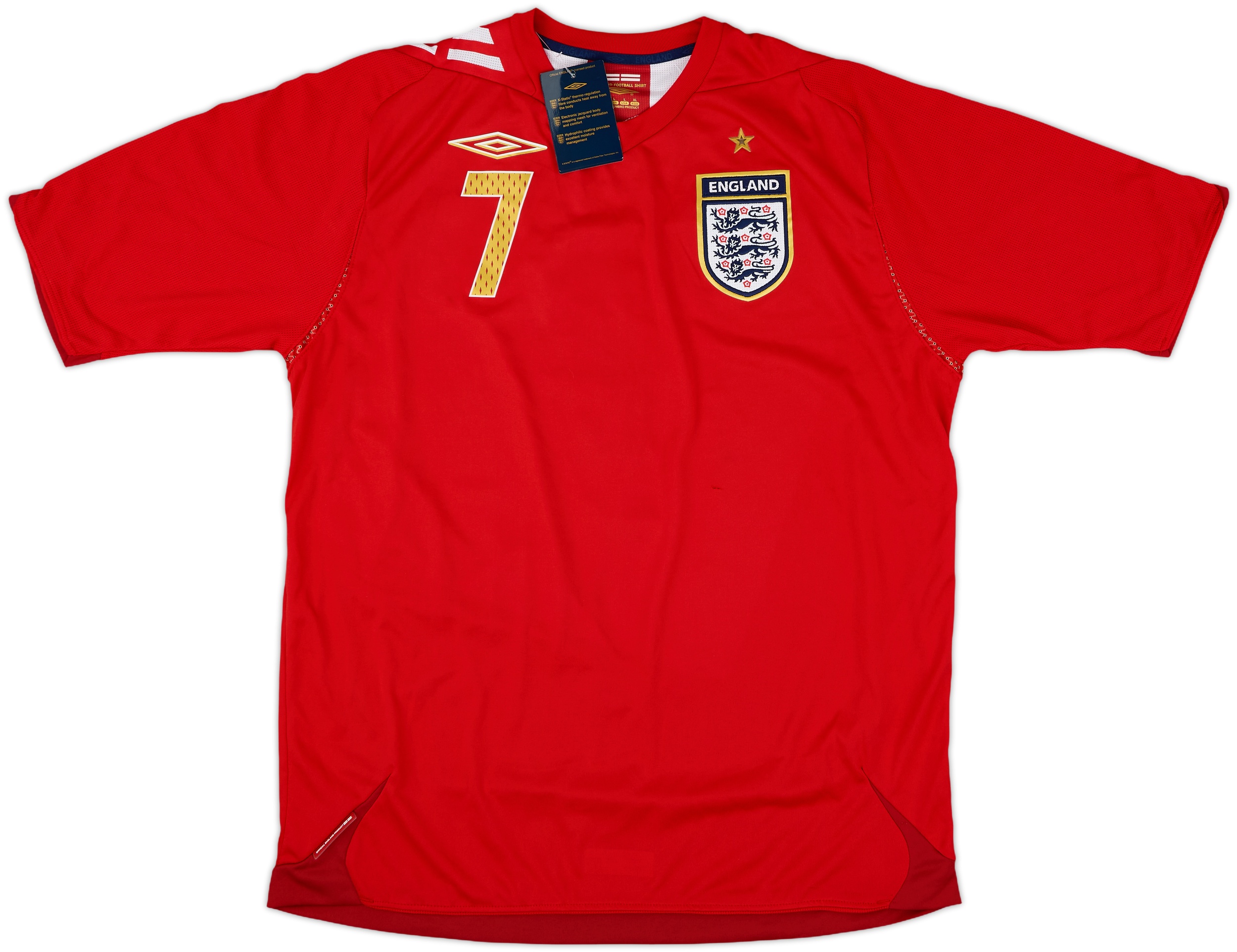 2006-08 England Away Shirt Beckham #7 (L)