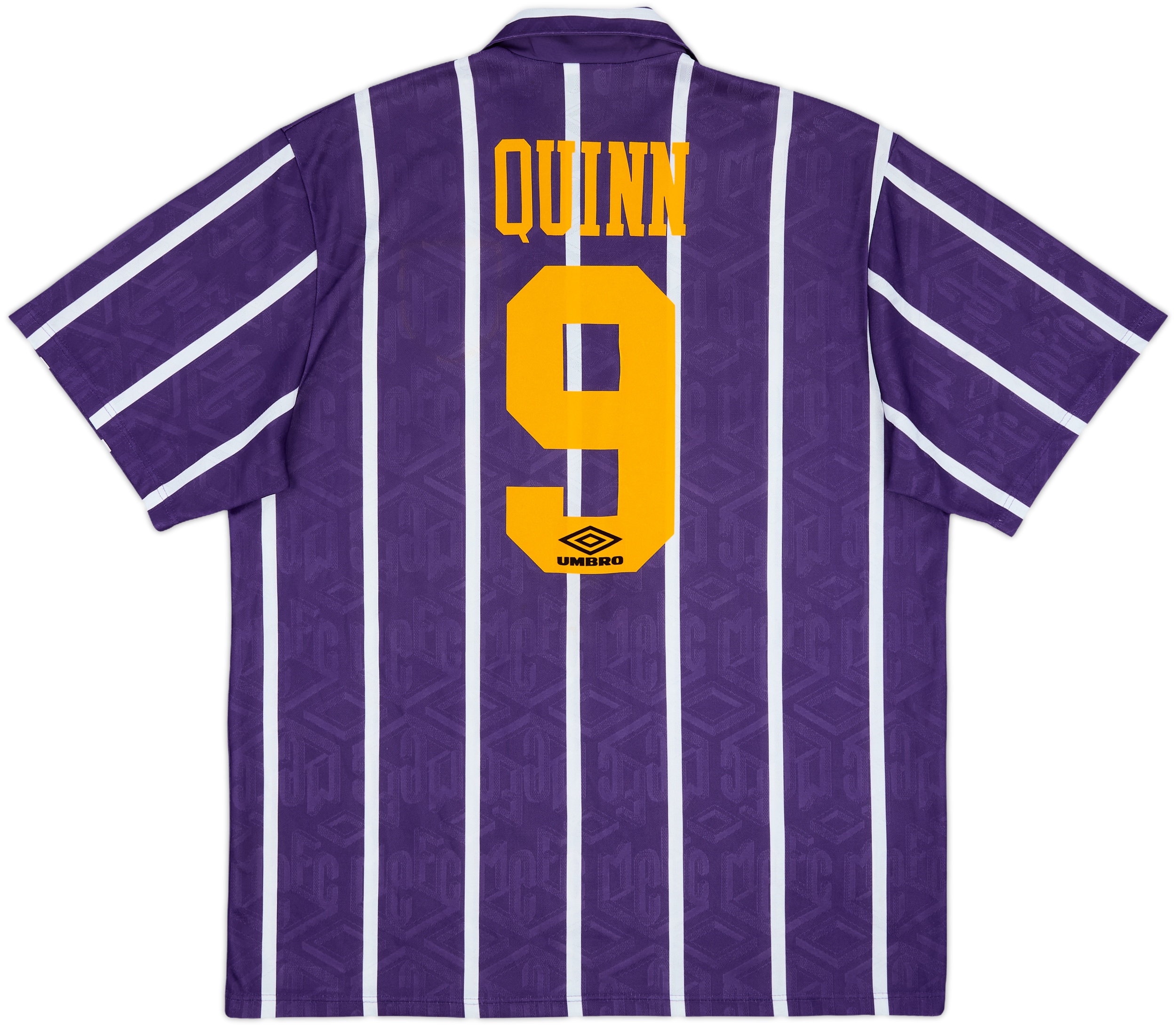 1993-94 Manchester City Away Shirt Quinn #9 - 9/10 - (XL)