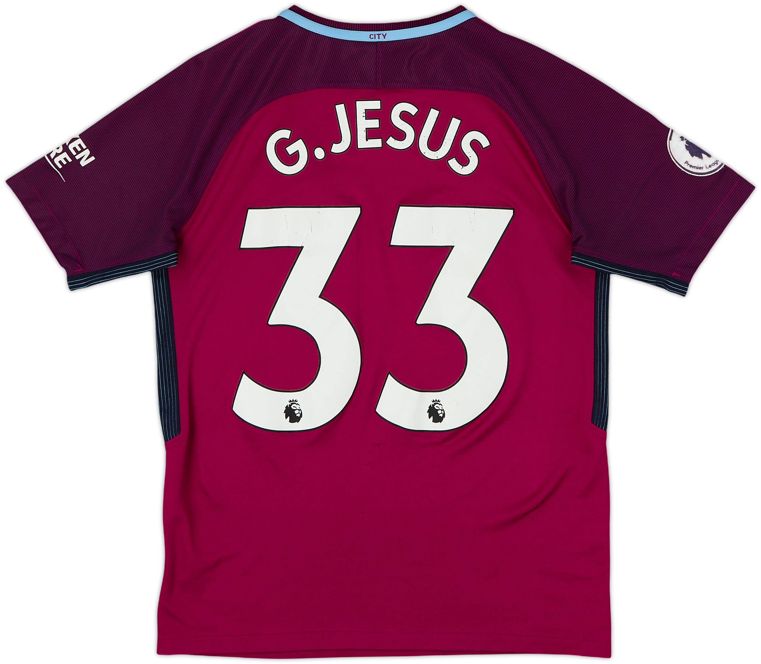マンチェスター・シティ ManCity 33番 ジェズス Jesus 17-18 2017-18 Manchester City Away Shirt G.Jesus #33 - 6/10 - (XL.Boys)