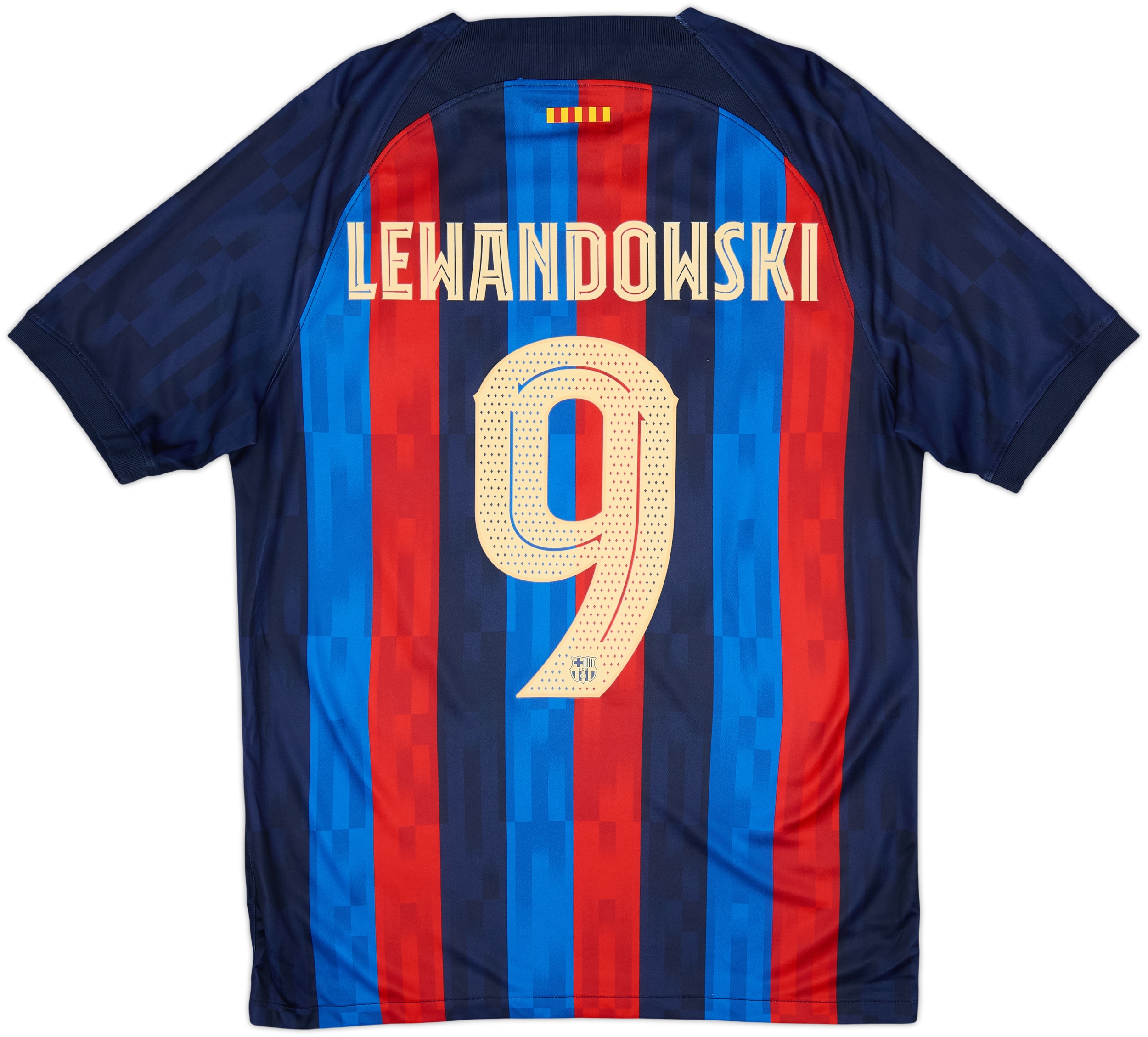2022-23 Barcelona Home Shirt Lewandowski #9 - 10/10 - (M)