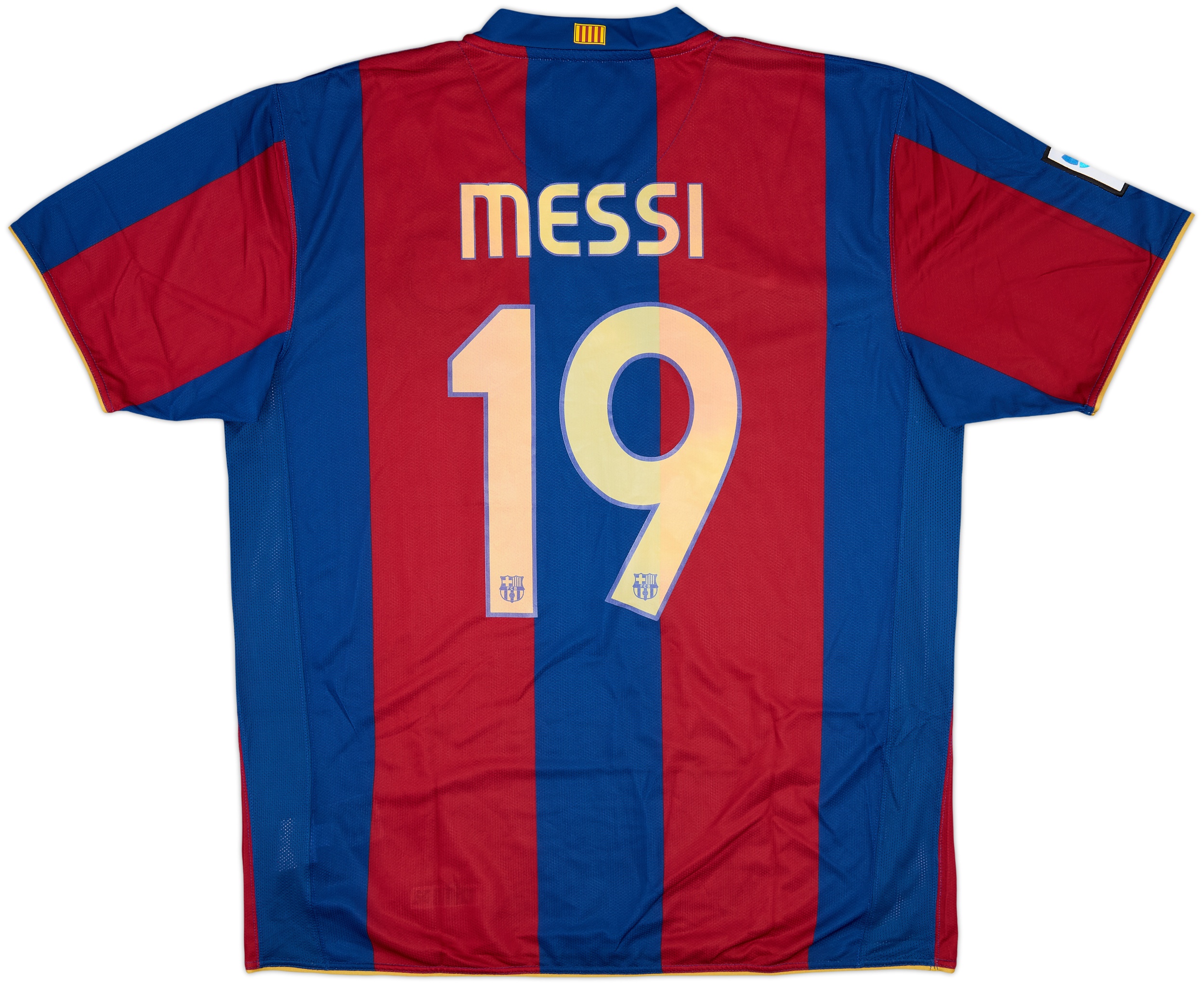 2007-08 Barcelona Home Shirt Messi #19 - 8/10 - (XL)