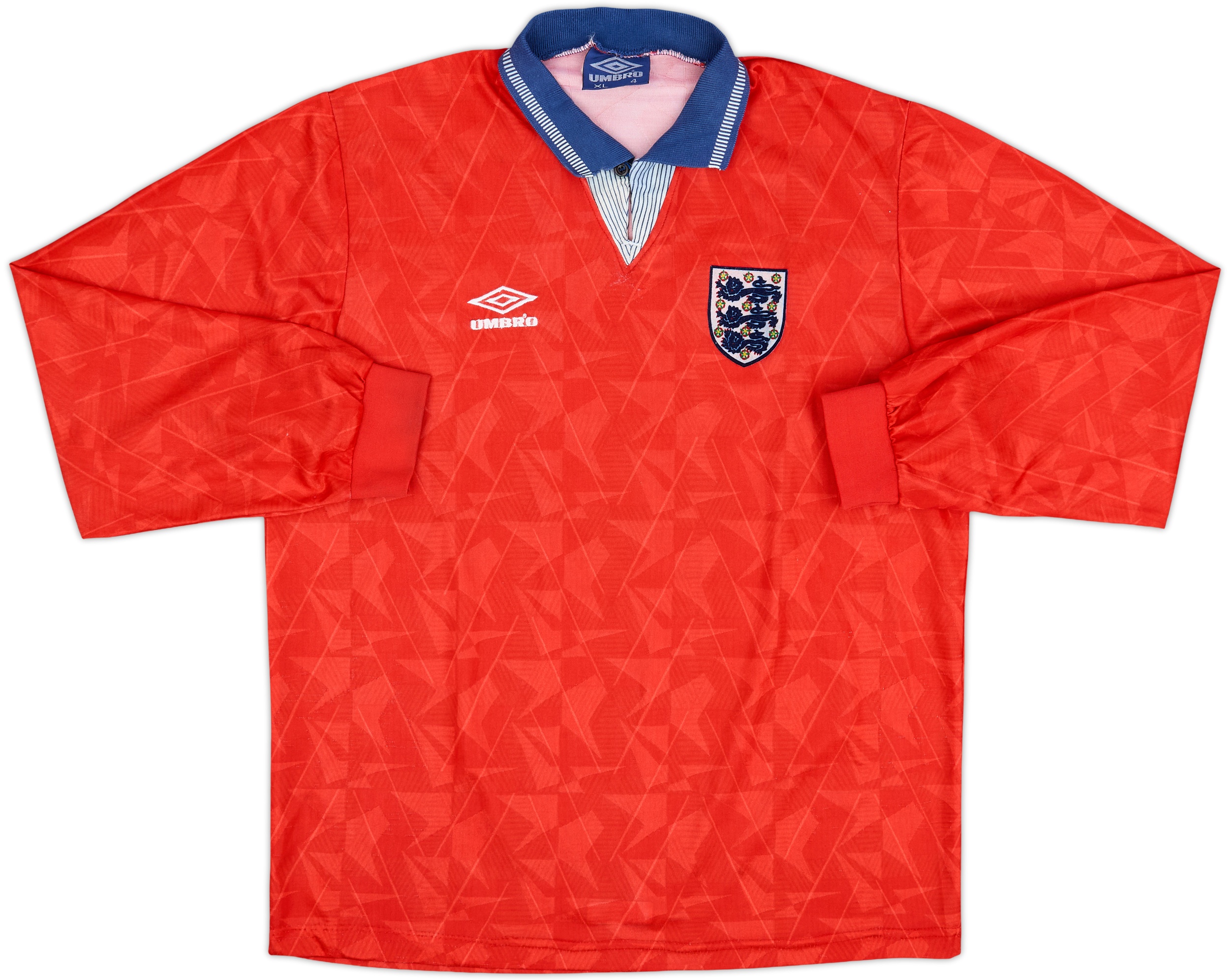 1990-93 England Away L/S Shirt - 7/10 - (XL)