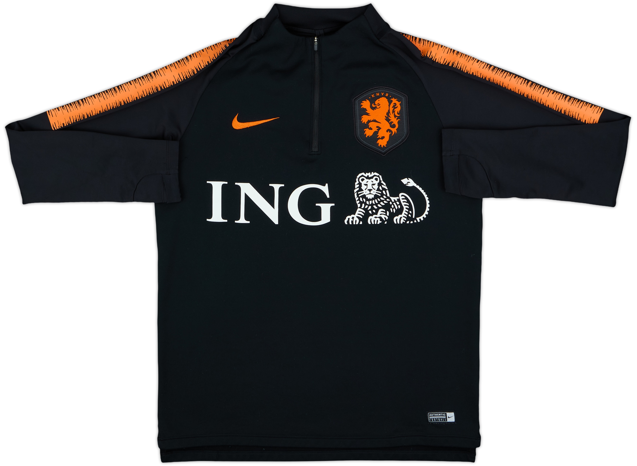 nkhs  2018-19 Netherlands Nike 1/4 Zip Drill Top - 7/10 - (M)