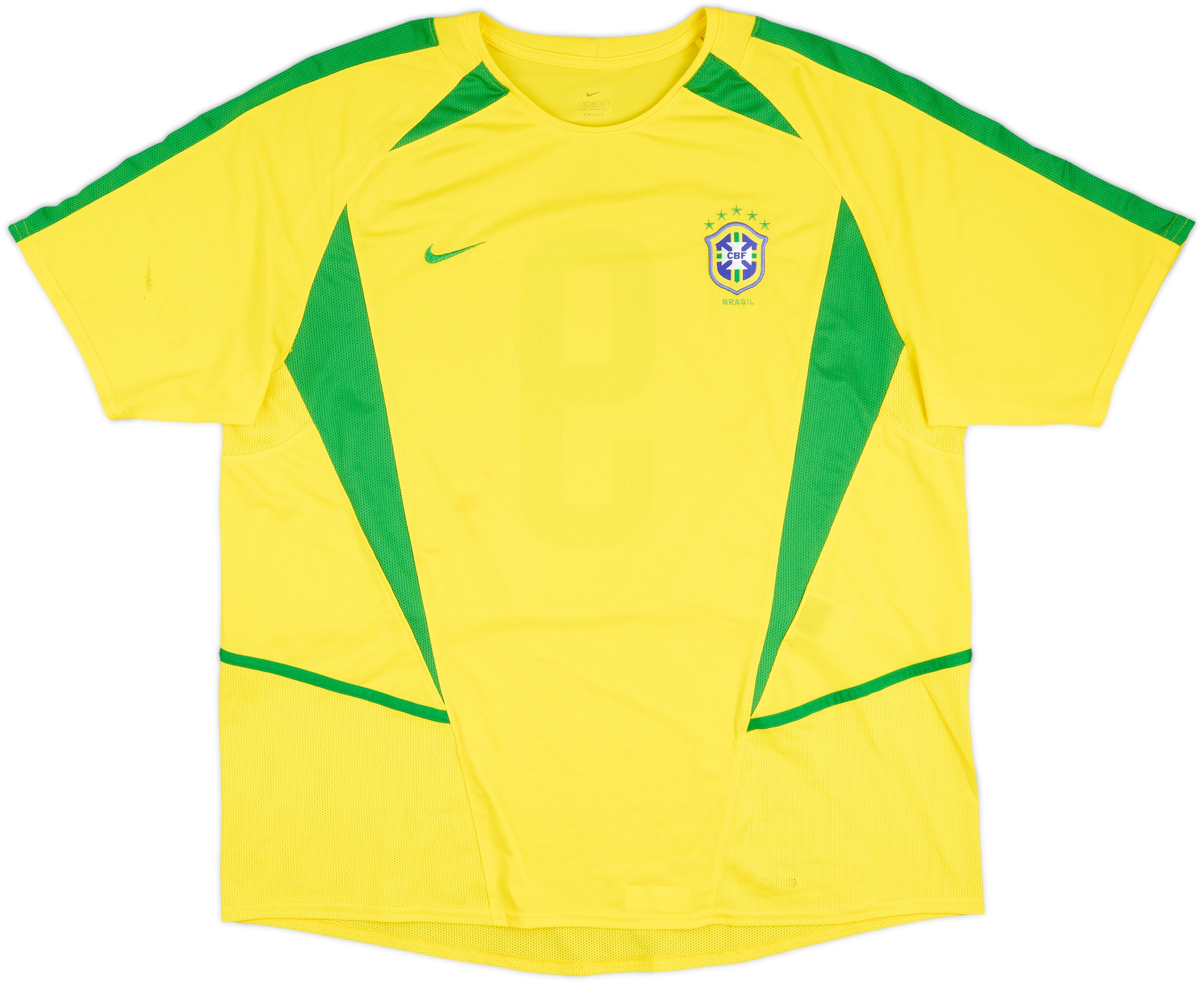 2002-04 Brazil Home Shirt #9 - 7/10 - (XL)