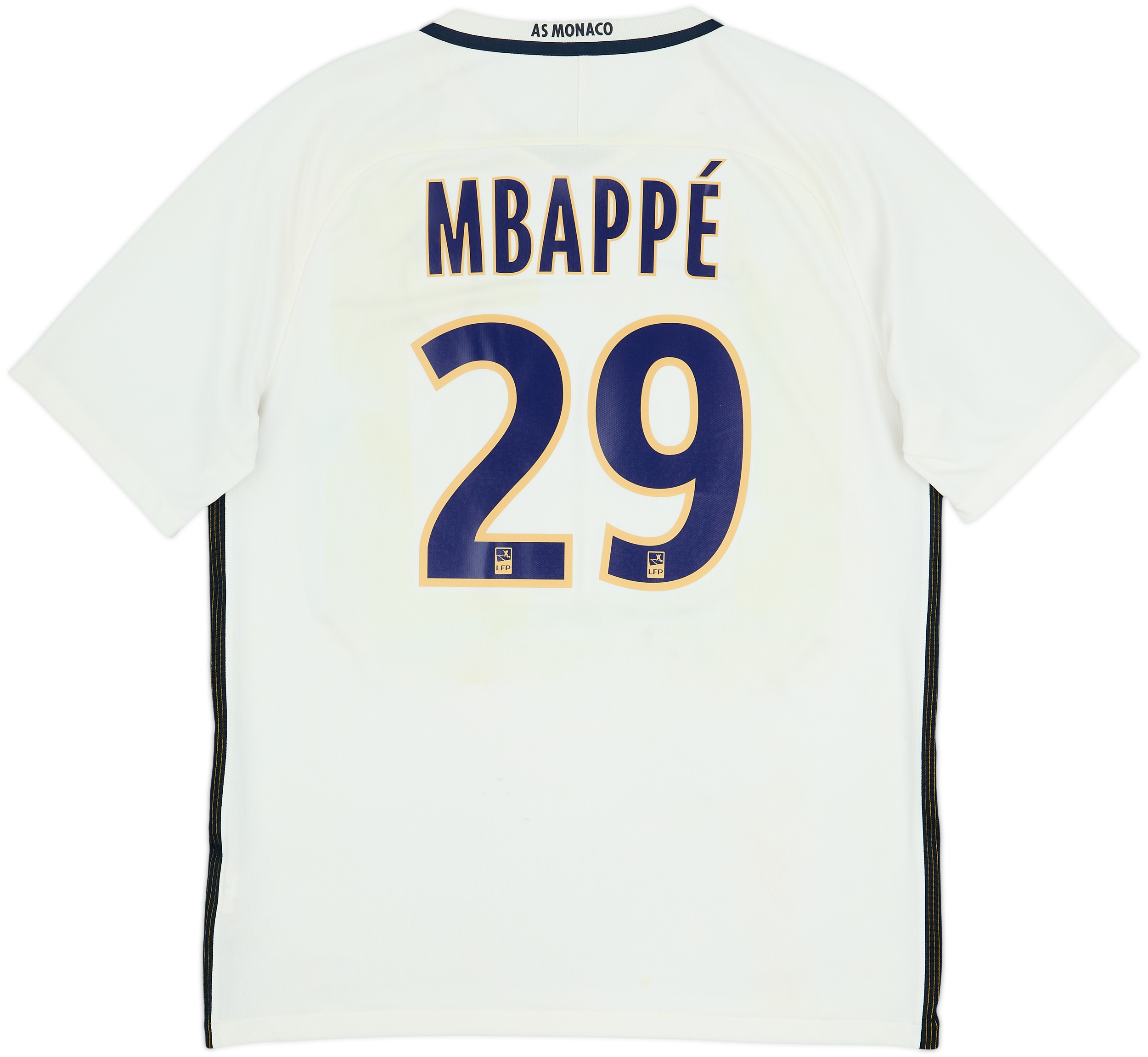 Maillot De Foot Nike AS Monaco Extérieur 2016-2017 - Taille L - N°29 Kylian Mbappé - Occasion