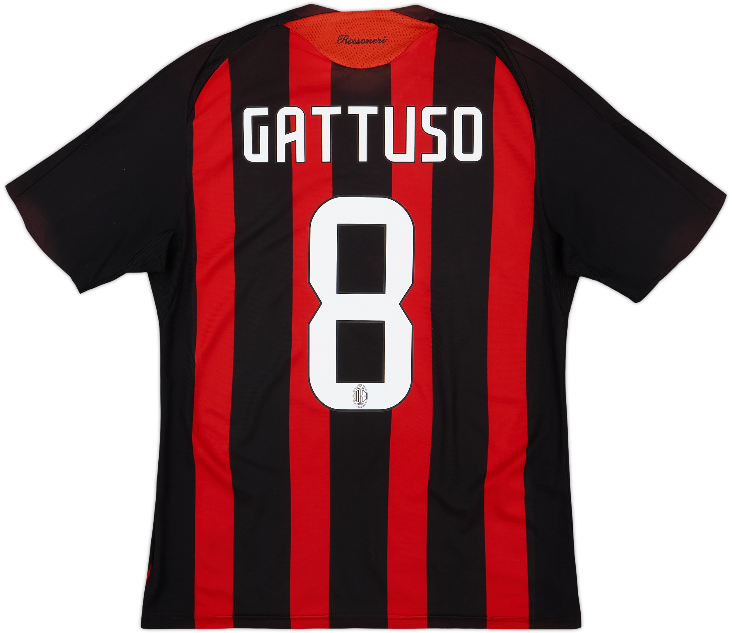 ACミラン Gattuso 8番 シャツ 2008-09 AC Milan Home Shirt Gattuso #8 - 8/10 - (M)