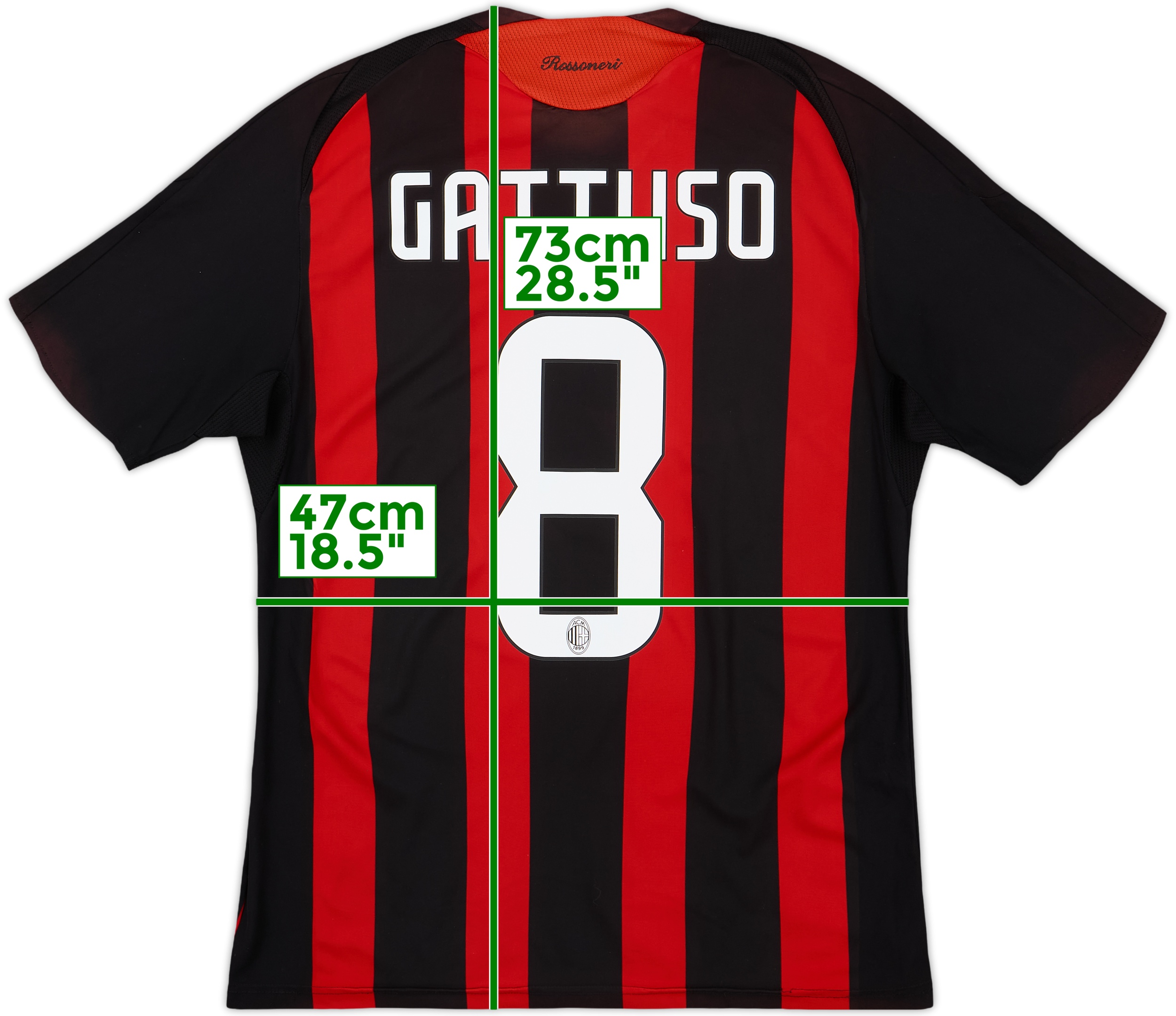 2004-05 AC Milan Home Shirt Gattuso #8 - 8/10 - (XL)