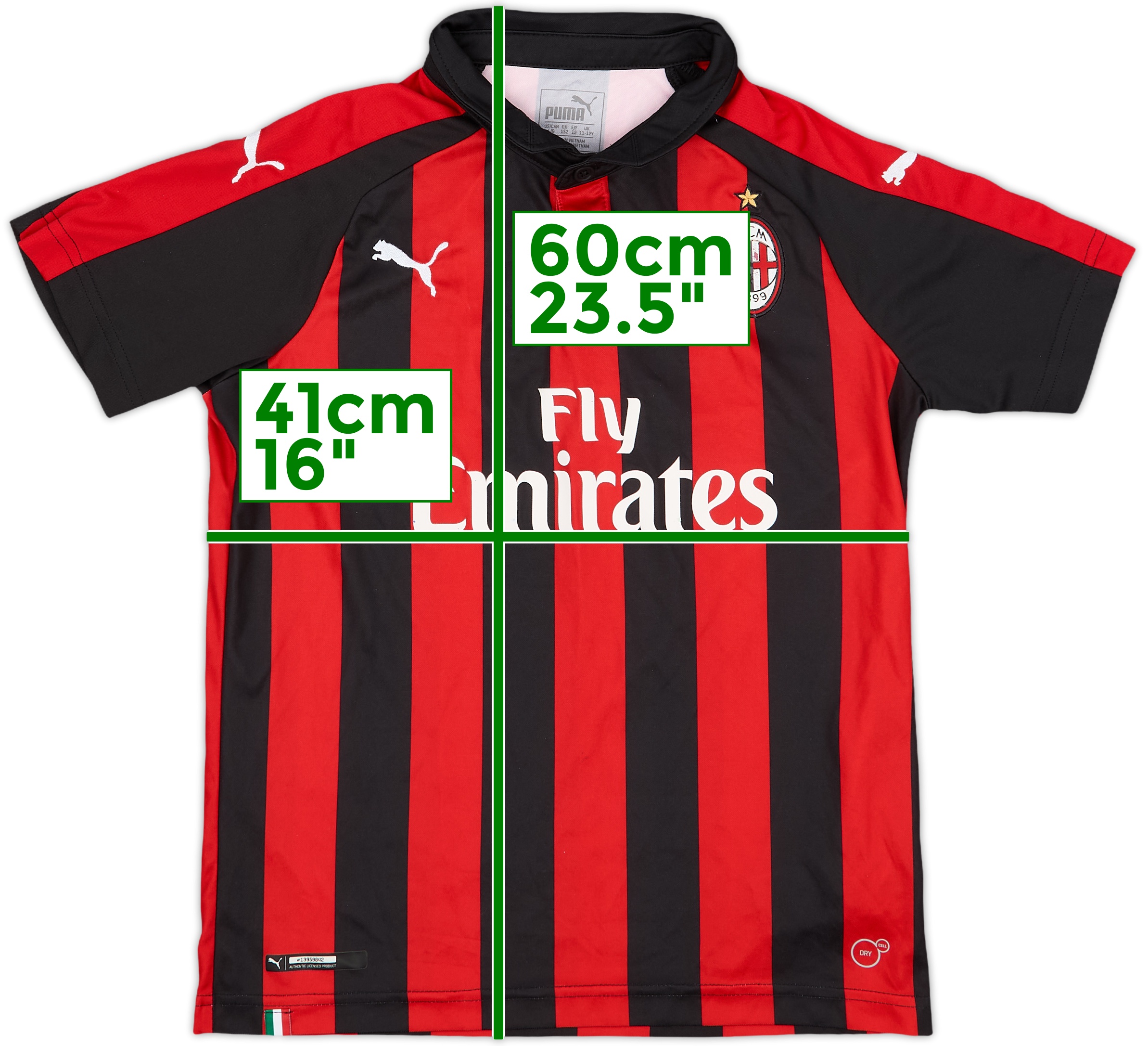 【残りわずか】 2018-19 AC Milan Home Shirt - 6/10 - (M.Boys) 記念グッズ