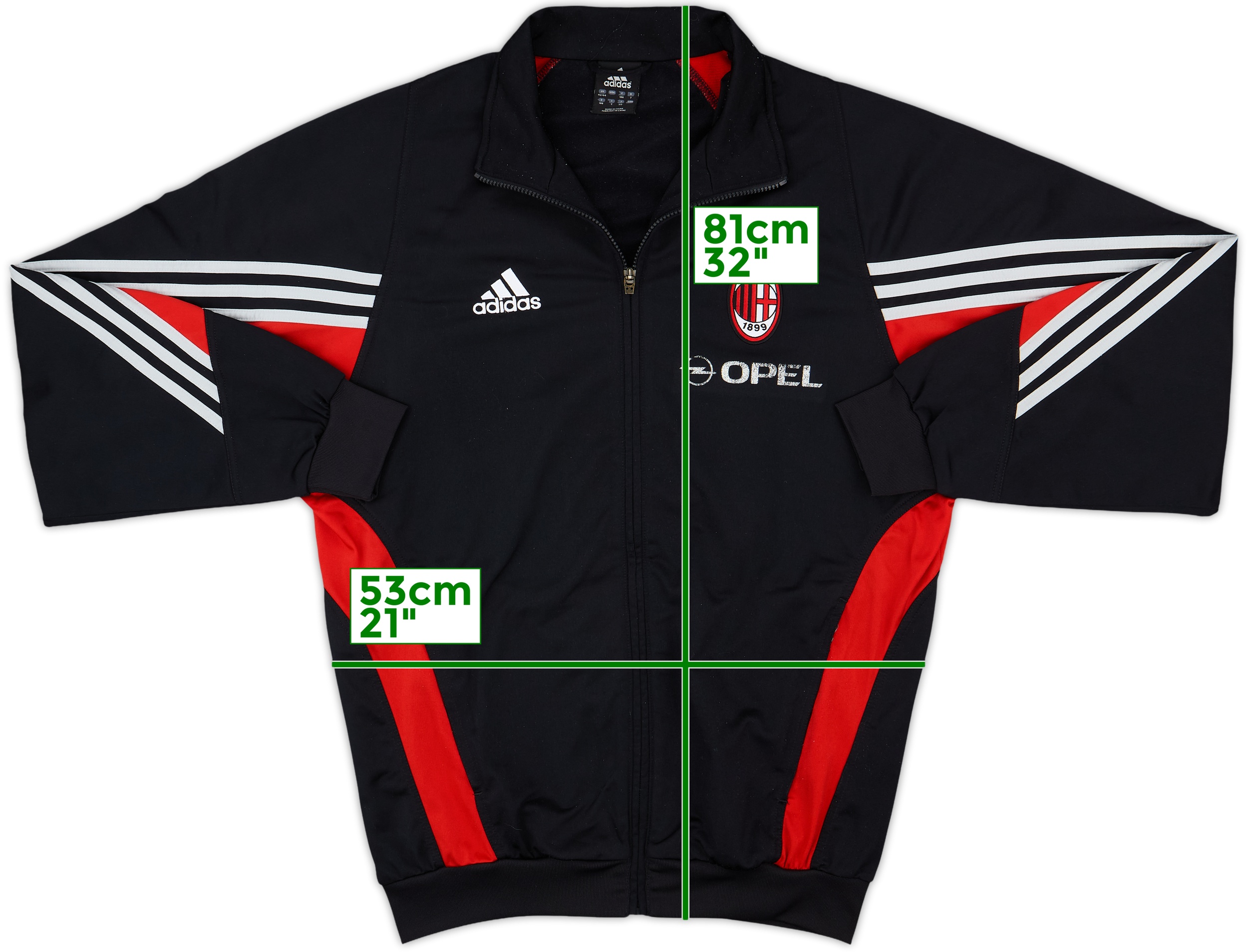 2002-03 AC Milan adidas Track Jacket - 6/10 - (L)