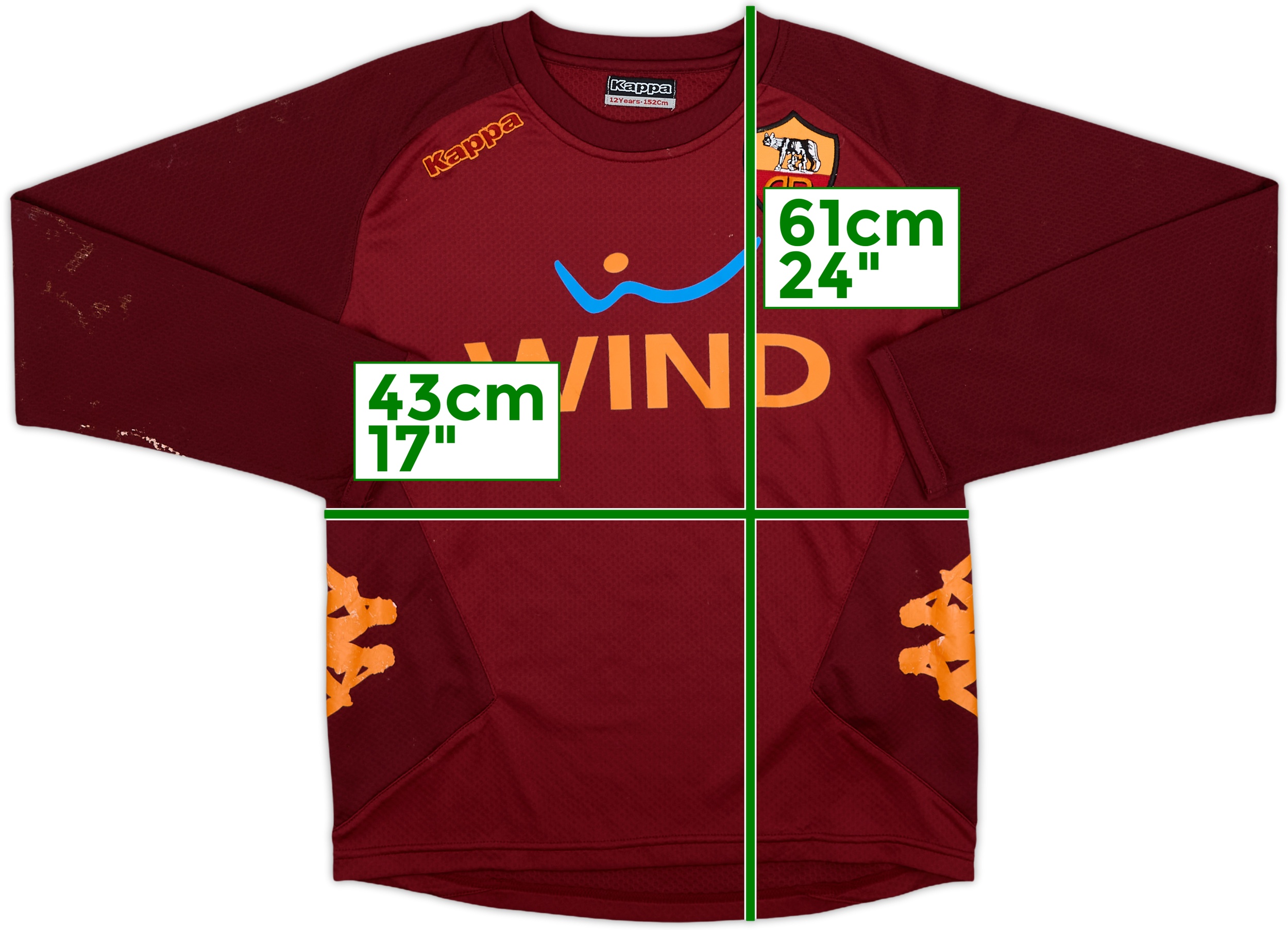 AS Roma 長袖CL用　Kappa Mサイズ？ AS Roma 長袖CL用 Kappa Mサイズ？ - メルカリ