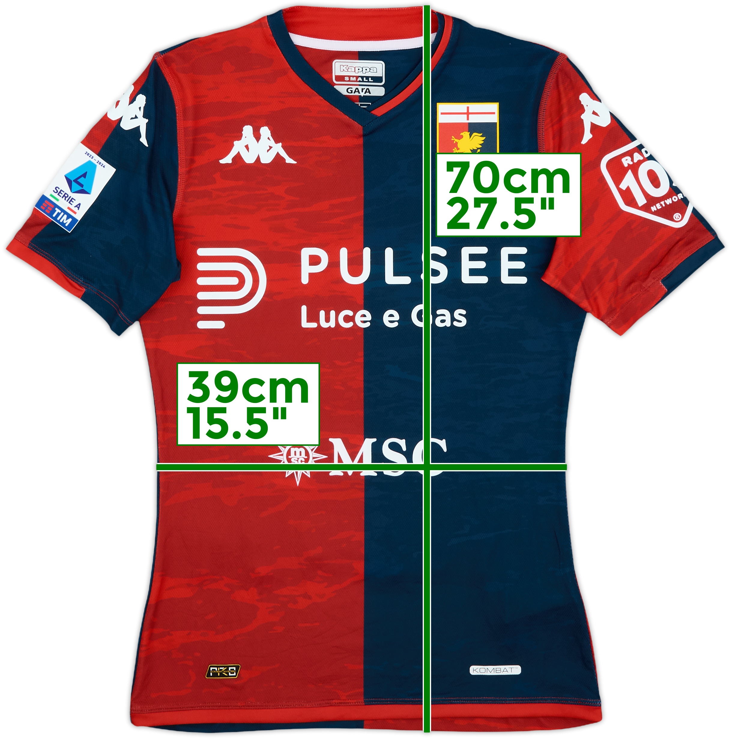 2023-24 Genoa Authentic Home Shirt - 9/10 - (S)