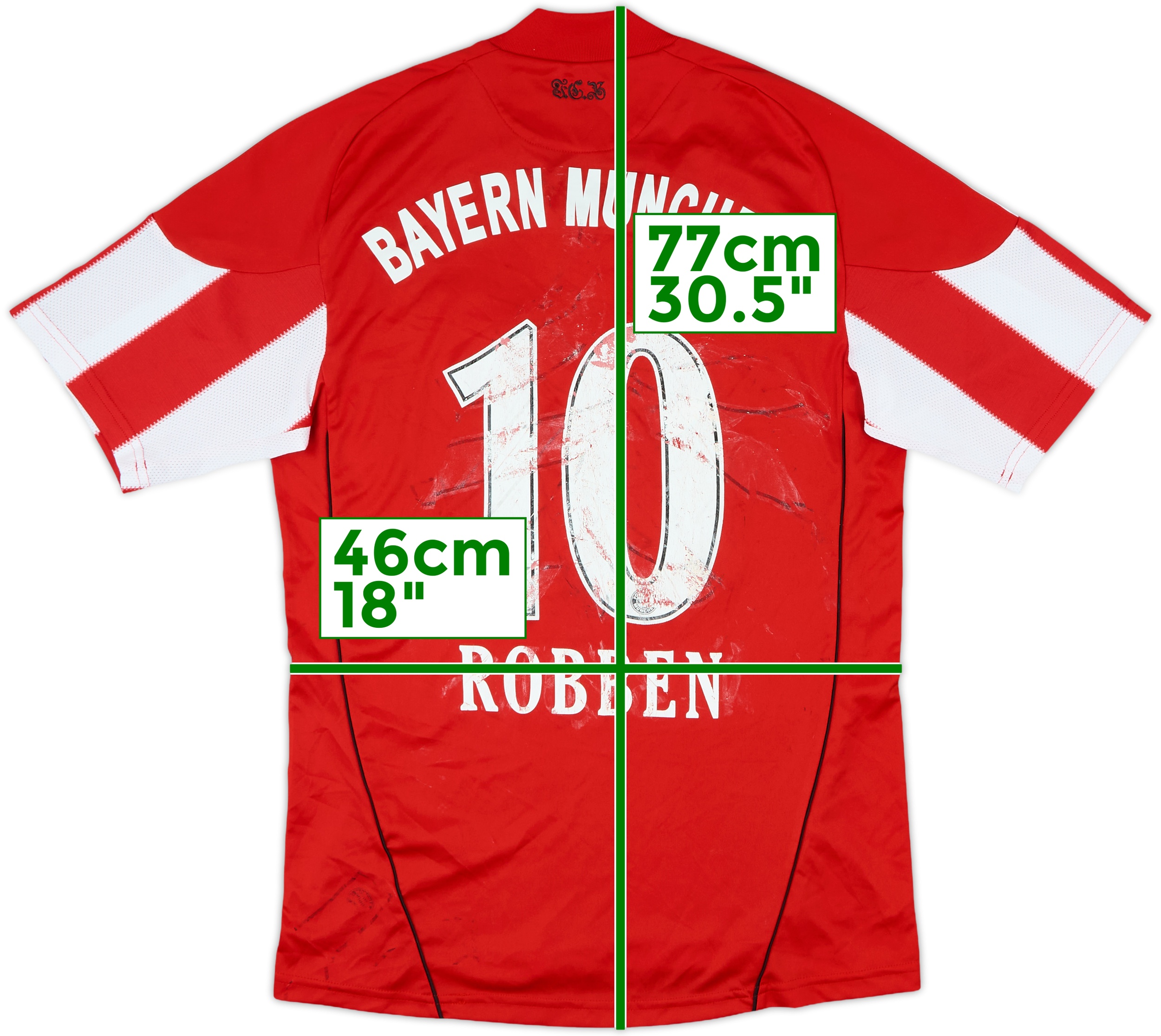 【T-ポイント5倍】 Munich Bayern 2010-11 Home (S) - 4/10 - #10 Robben Shirt ウェア