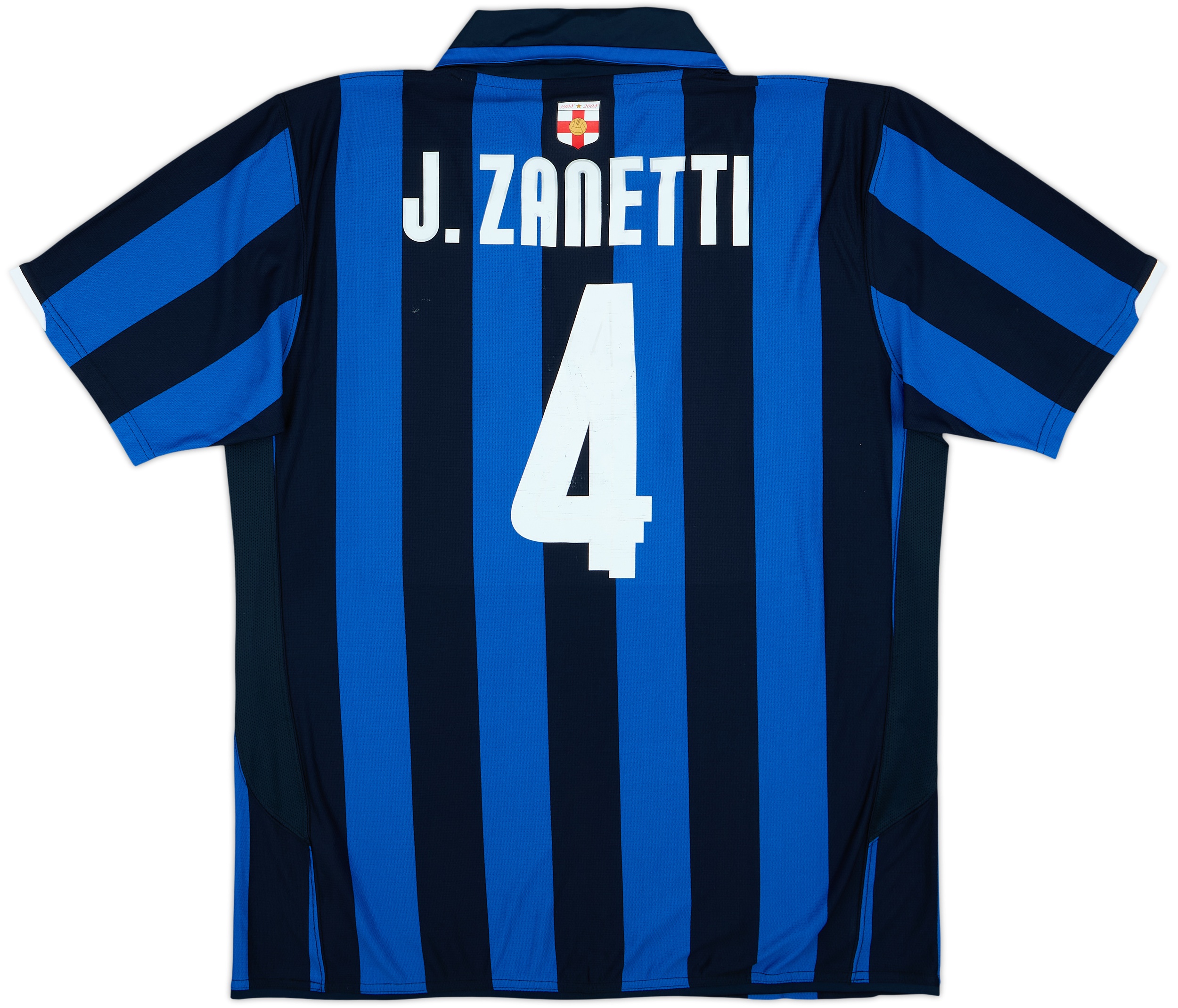 2007-08 Inter Milan Centenary Home Shirt J.Zanetti #4 - 6/10 - (XL)