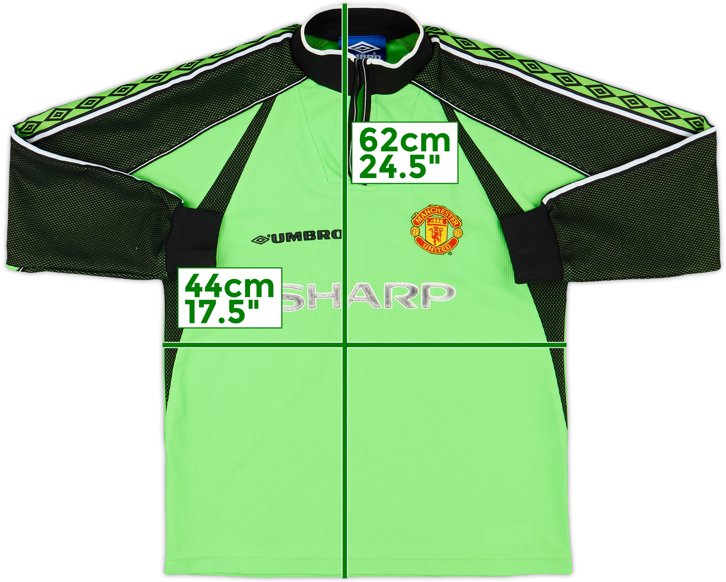 マンチェスターU】 98/99 サッカー ユニフォーム GK 緑 XL