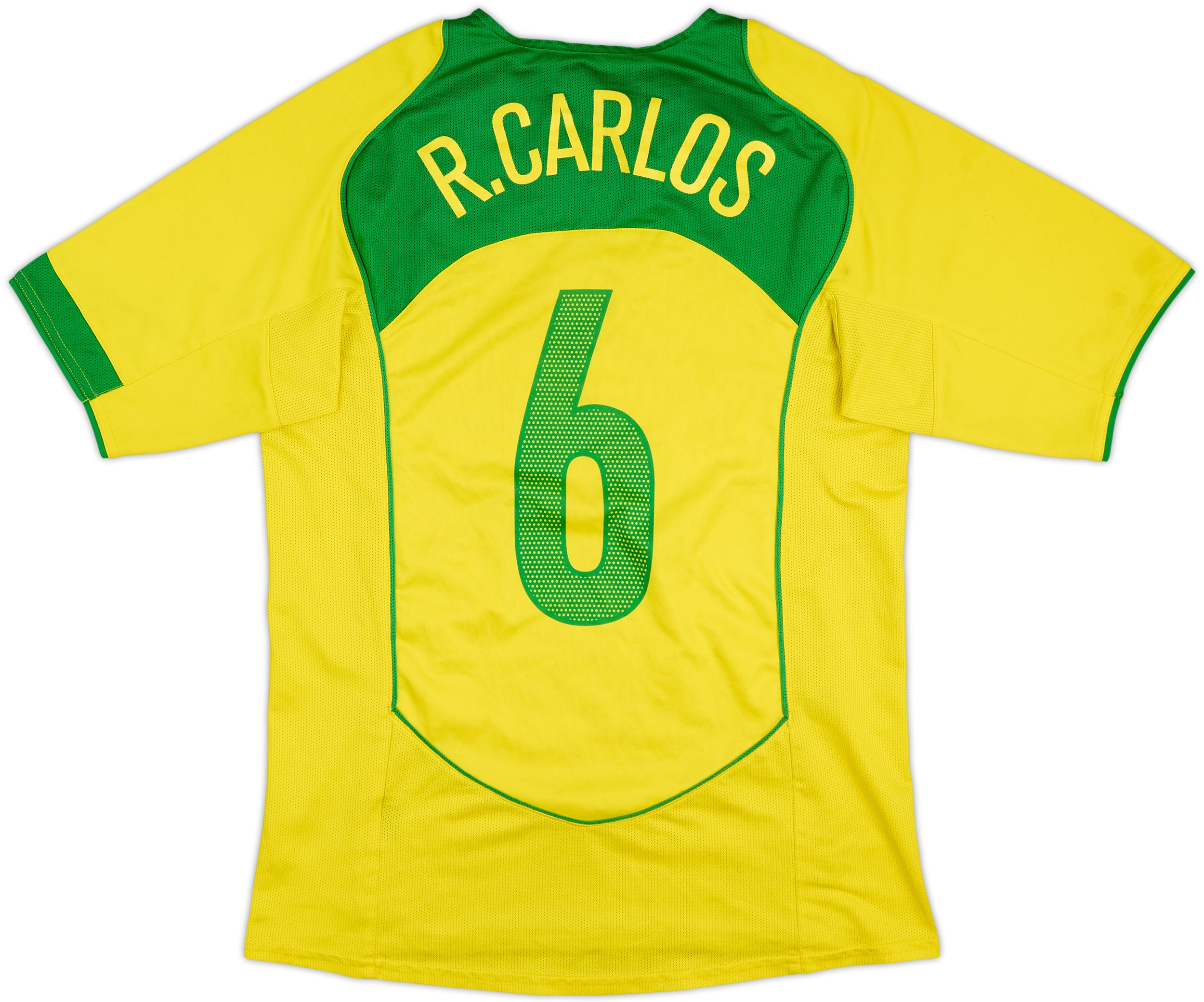 2004-06 Brazil Home Shirt R. Carlos #6 - 5/10 - (M)