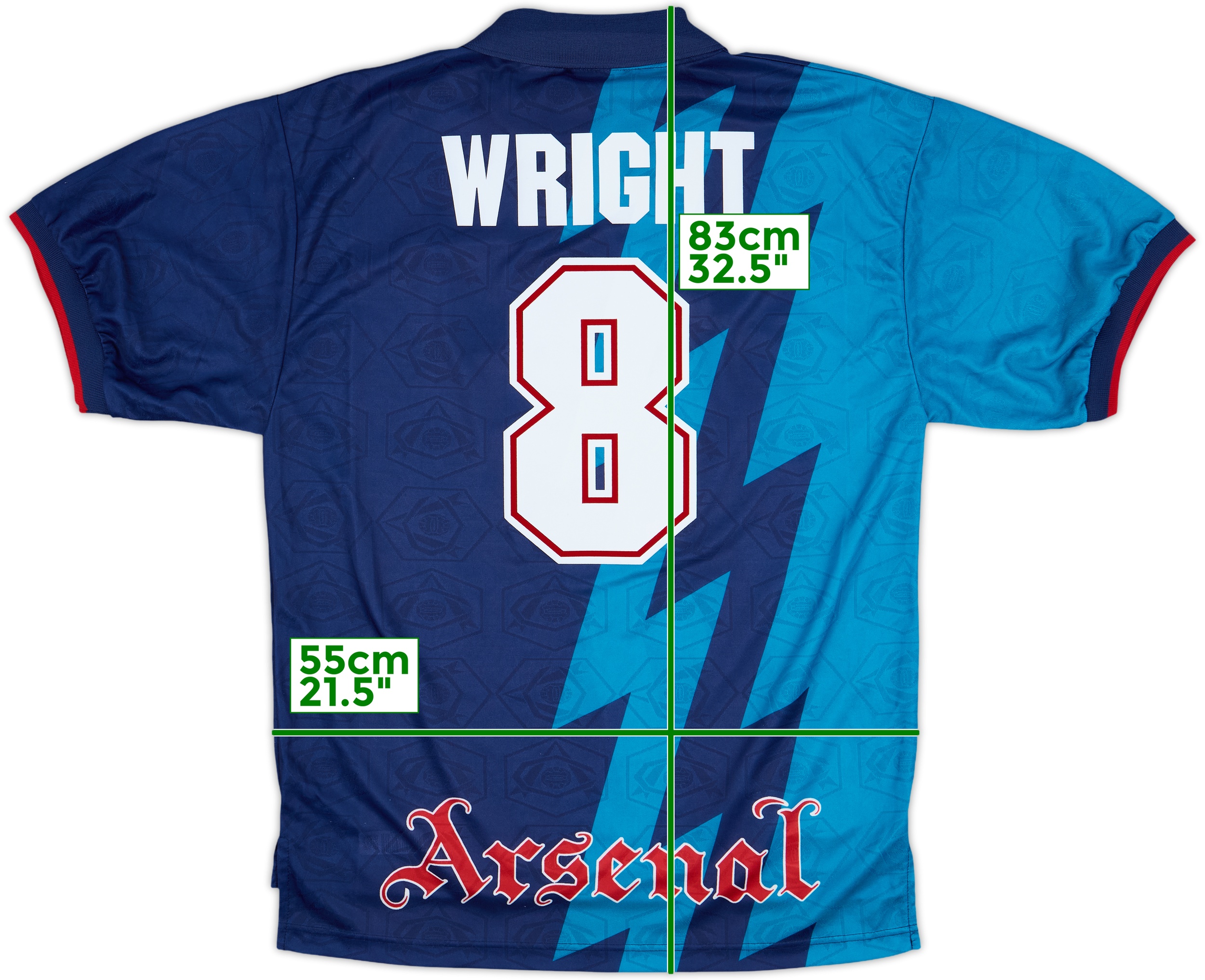 1995-96 Arsenal Away Shirt Wright #8 - 9/10 - (L)
