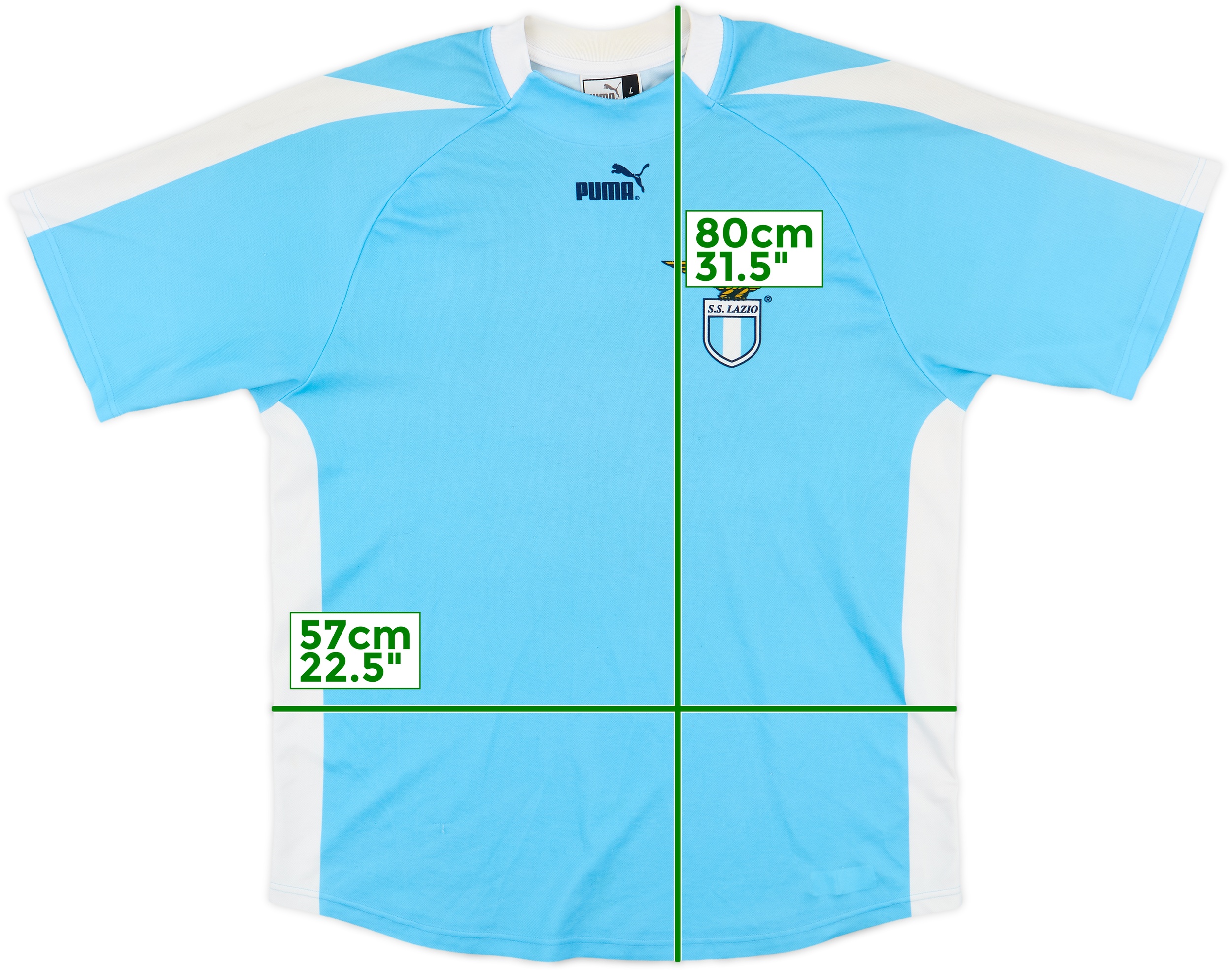 ラツッオPuma SS Lazio シャツ 背番号5 水色 1999-00 Lazio European Home Shirt - 5/10 - (XL.Boys)