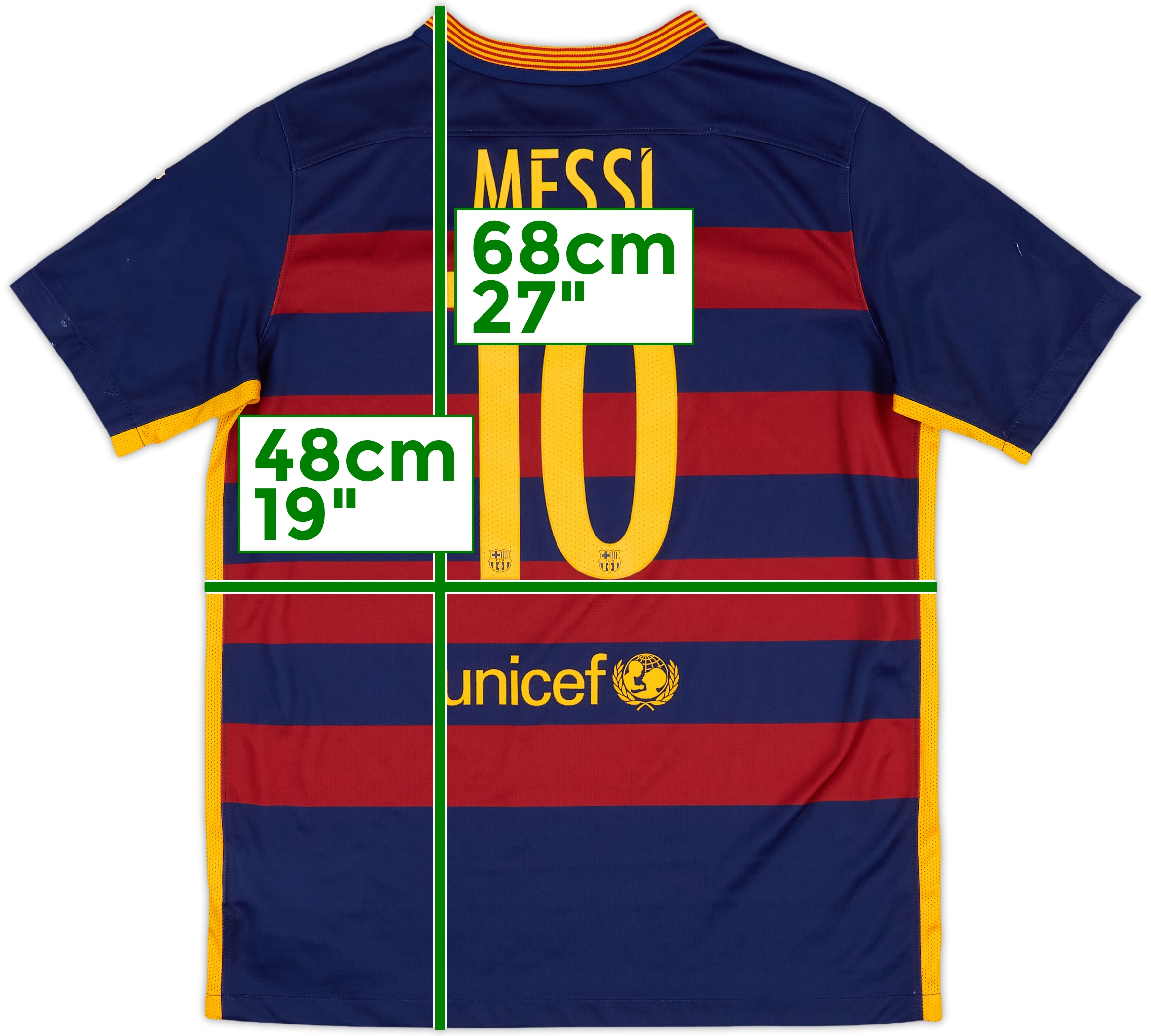 2015-16 Barcelona Home Shirt Messi #10 - 8/10 - (XL.Boys)