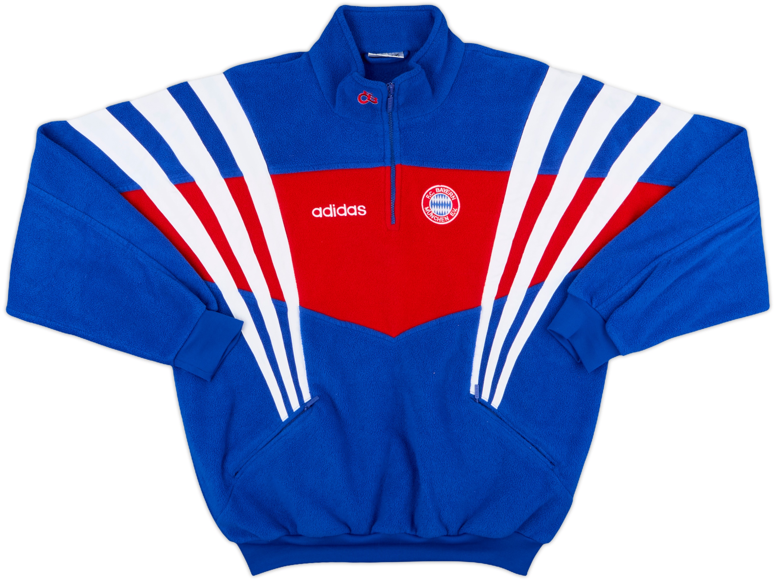 1995-96 Bayern Munich adidas 1/4 Zip Fleece Top - 9/10 - (XL)