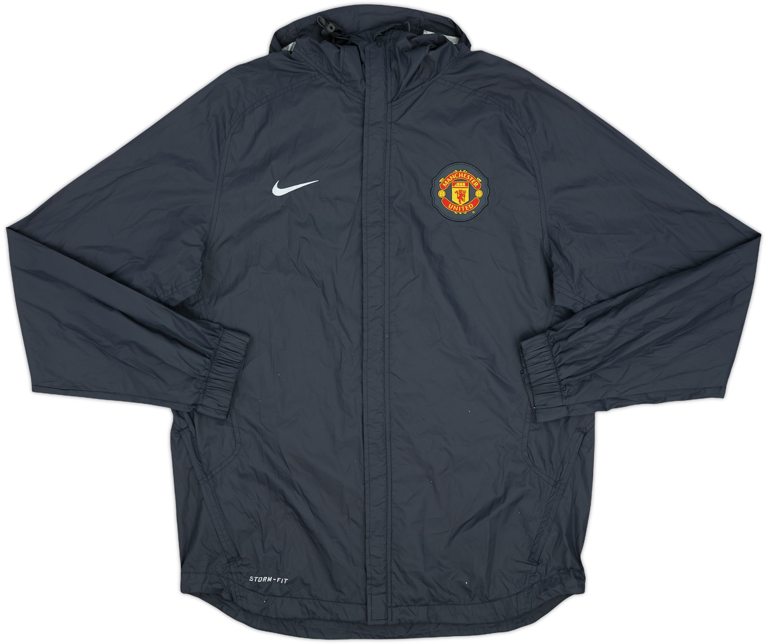 2010-11 Manchester United Nike Hooded Rain Jacket - 8/10 - (L)