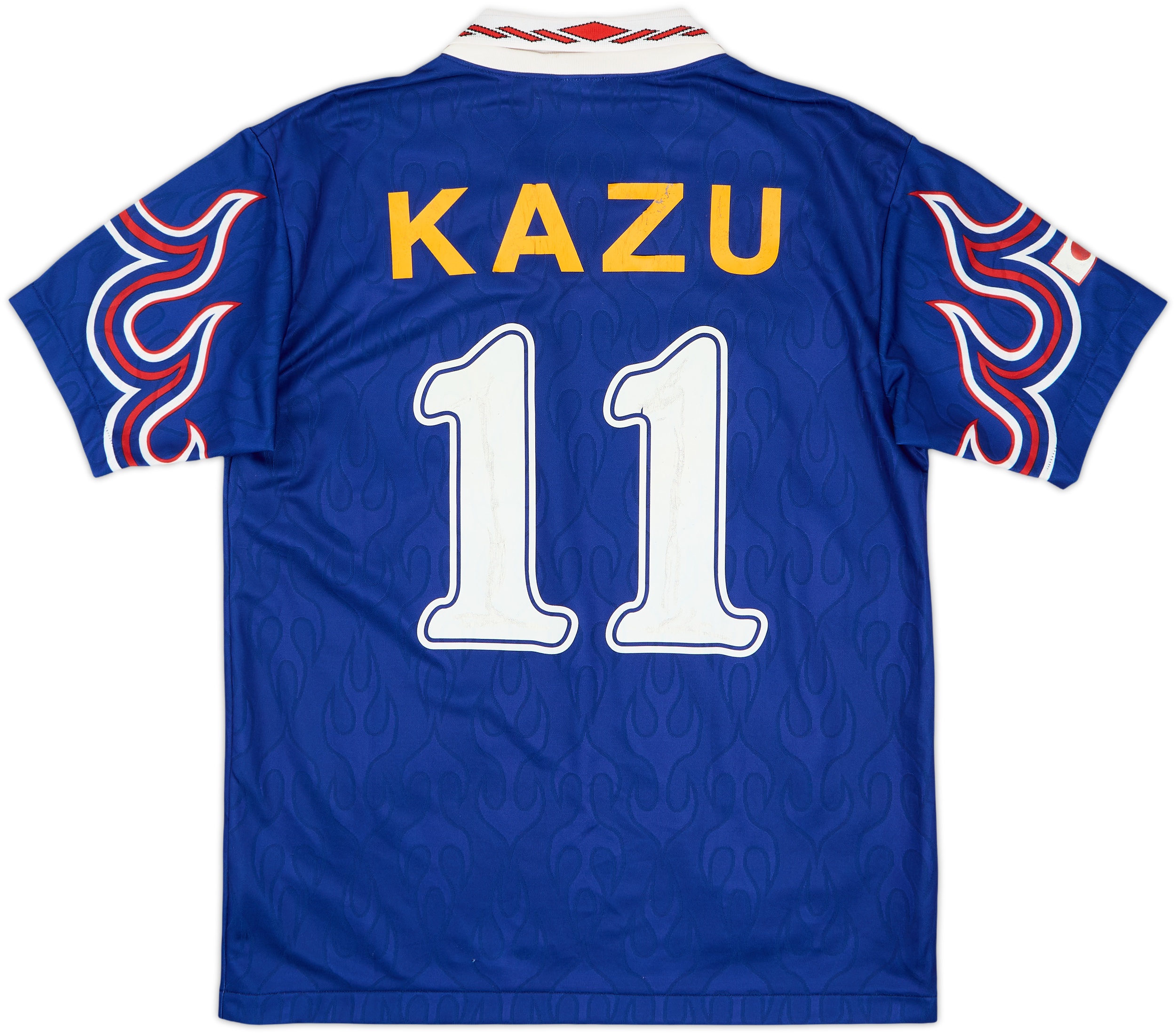 KAZU 11 サイン入りサッカーシャツ 1996 Japan Home Shirt Kazu #11 - 6/10 - (L)