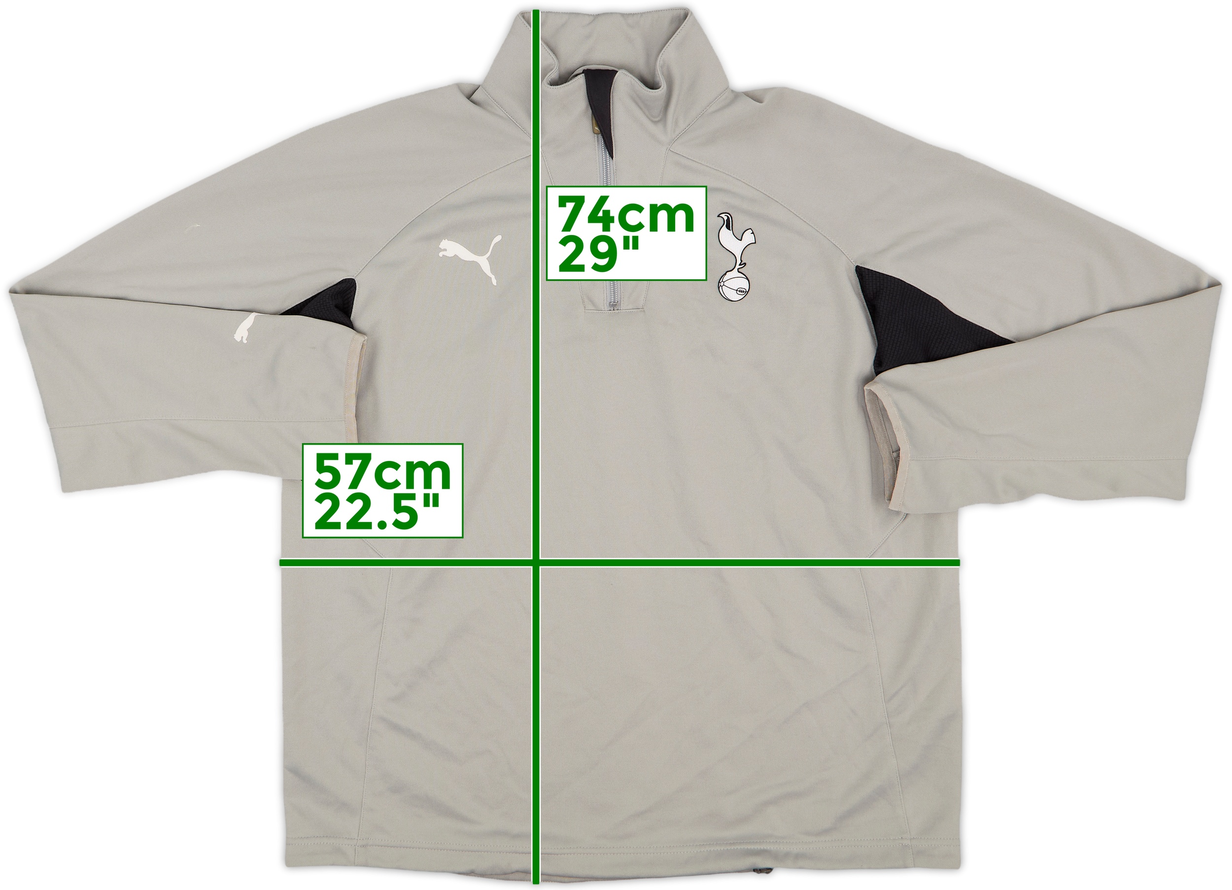SD Heavyweight Football Logo T キムタク 2008-09 Tottenham Puma 1/4 Zip Drill Top - 8/10 - (XL)