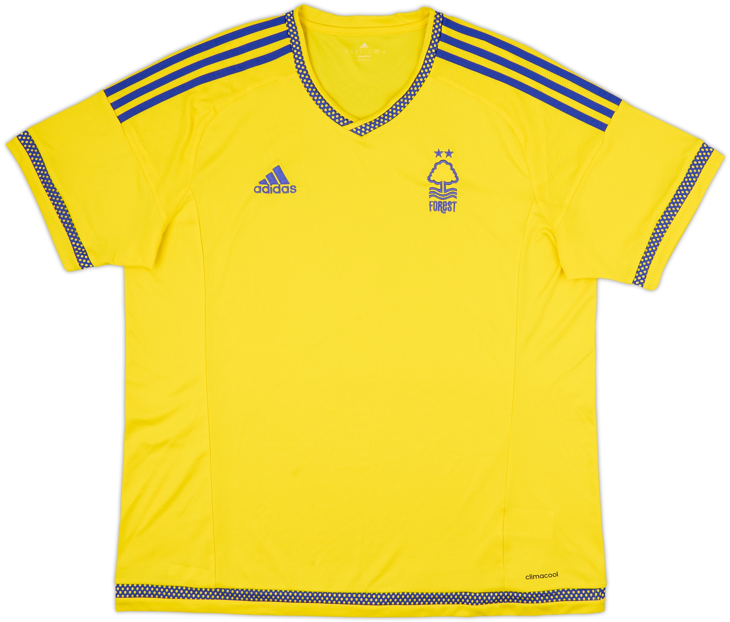 Maillot D'occasion Nottingham Forest 2015/2016 – Adidas Yellow Jersey Homme Taille L
