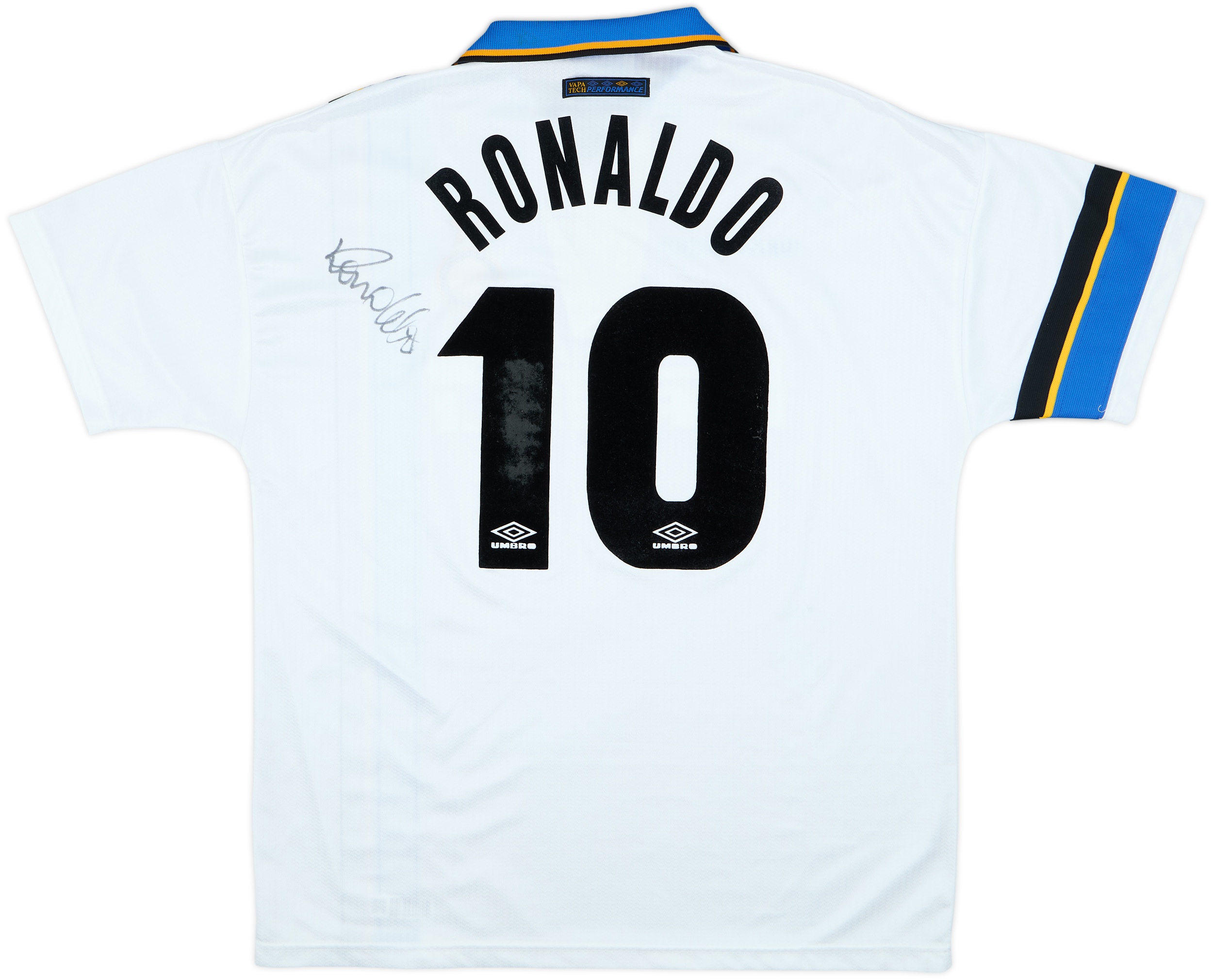 1997-98 Inter Milan Signed Away Shirt Ronaldo #10 - 7/10 - (XL)
