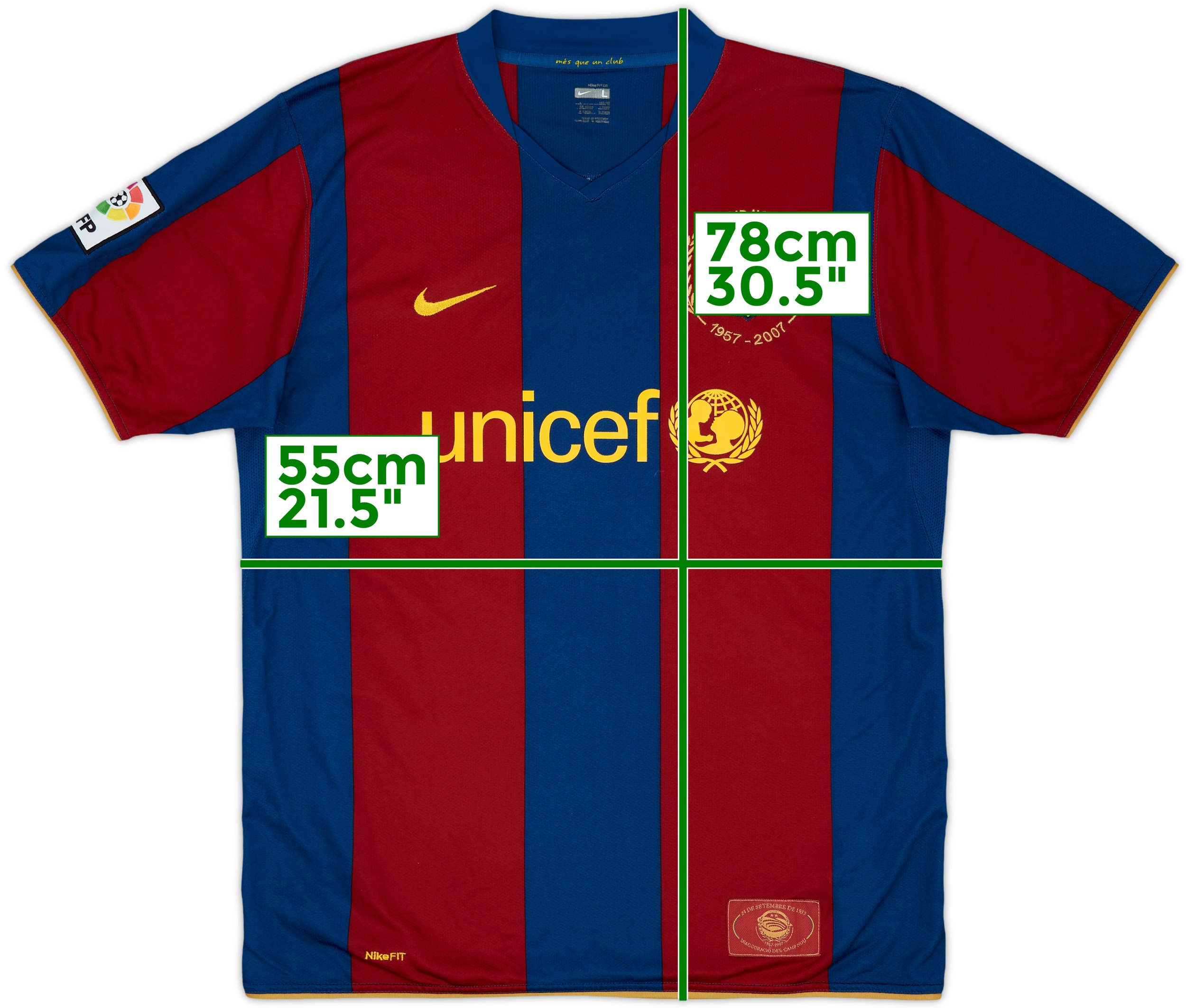 2007-08 Barcelona Home Shirt Ronaldinho #10 - 8/10 - (L)