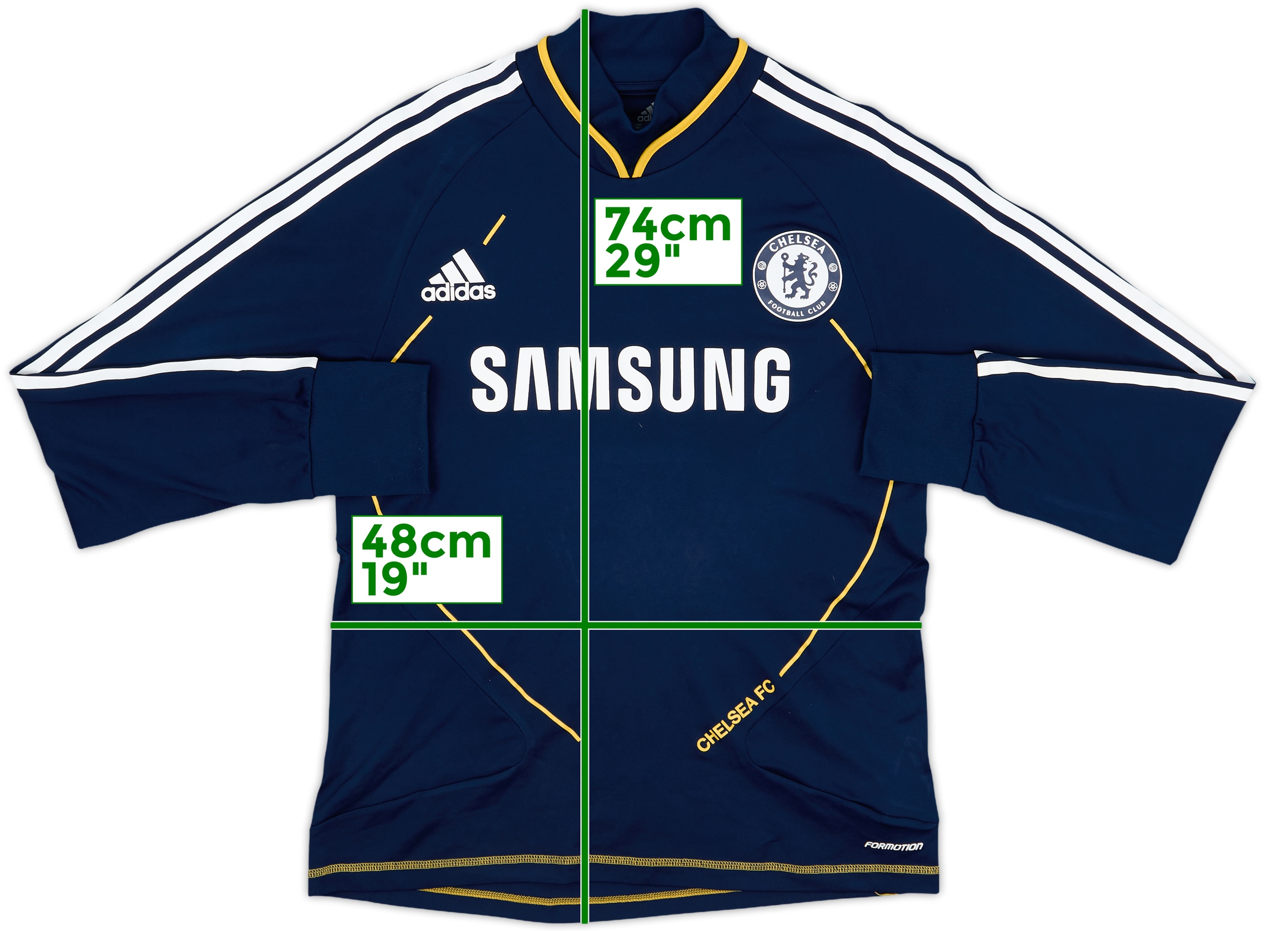 adidas Chelsea FC トレーナー 2007-08 Chelsea adidas CL 1/4 Zip Drill Top - 8/10 - (L)