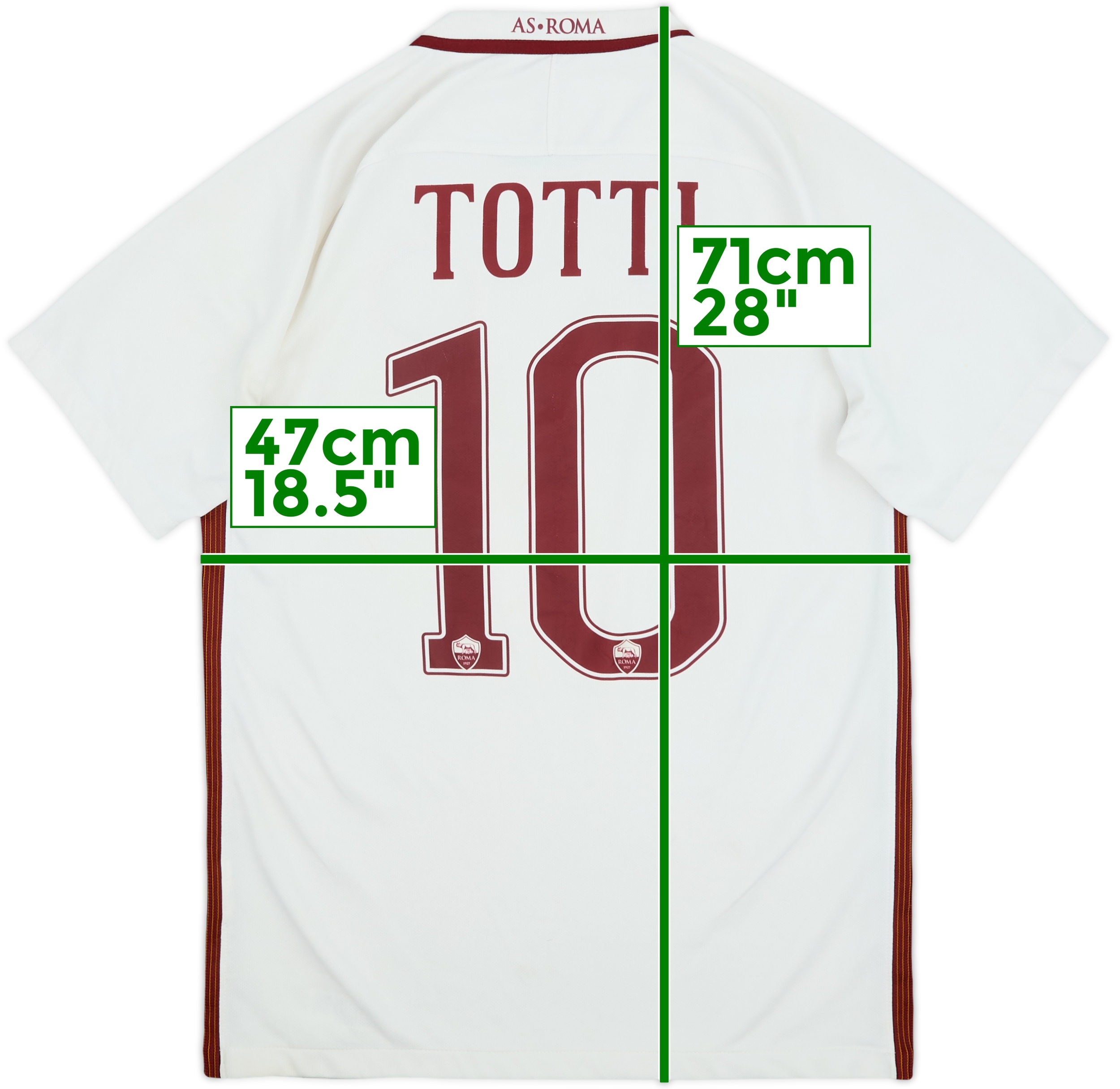 2016-17 Roma Away Shirt Totti #10 - 7/10 - (S)