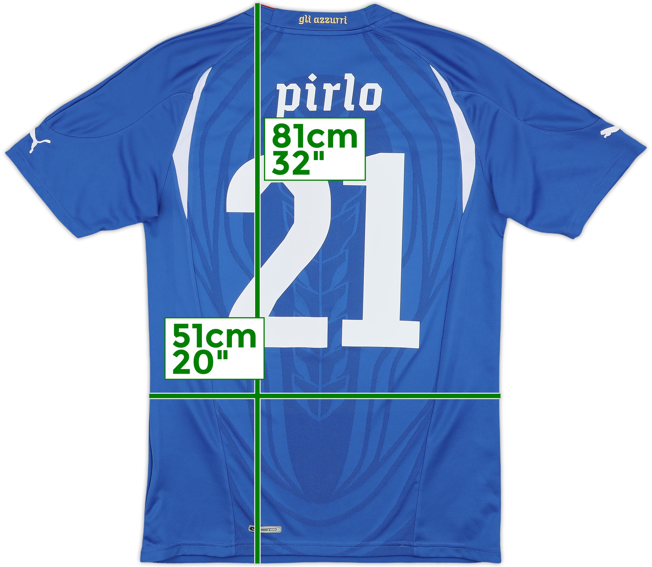 Puma Italy Pirlo No. 21 Vintage Jersey, Size M | eBay