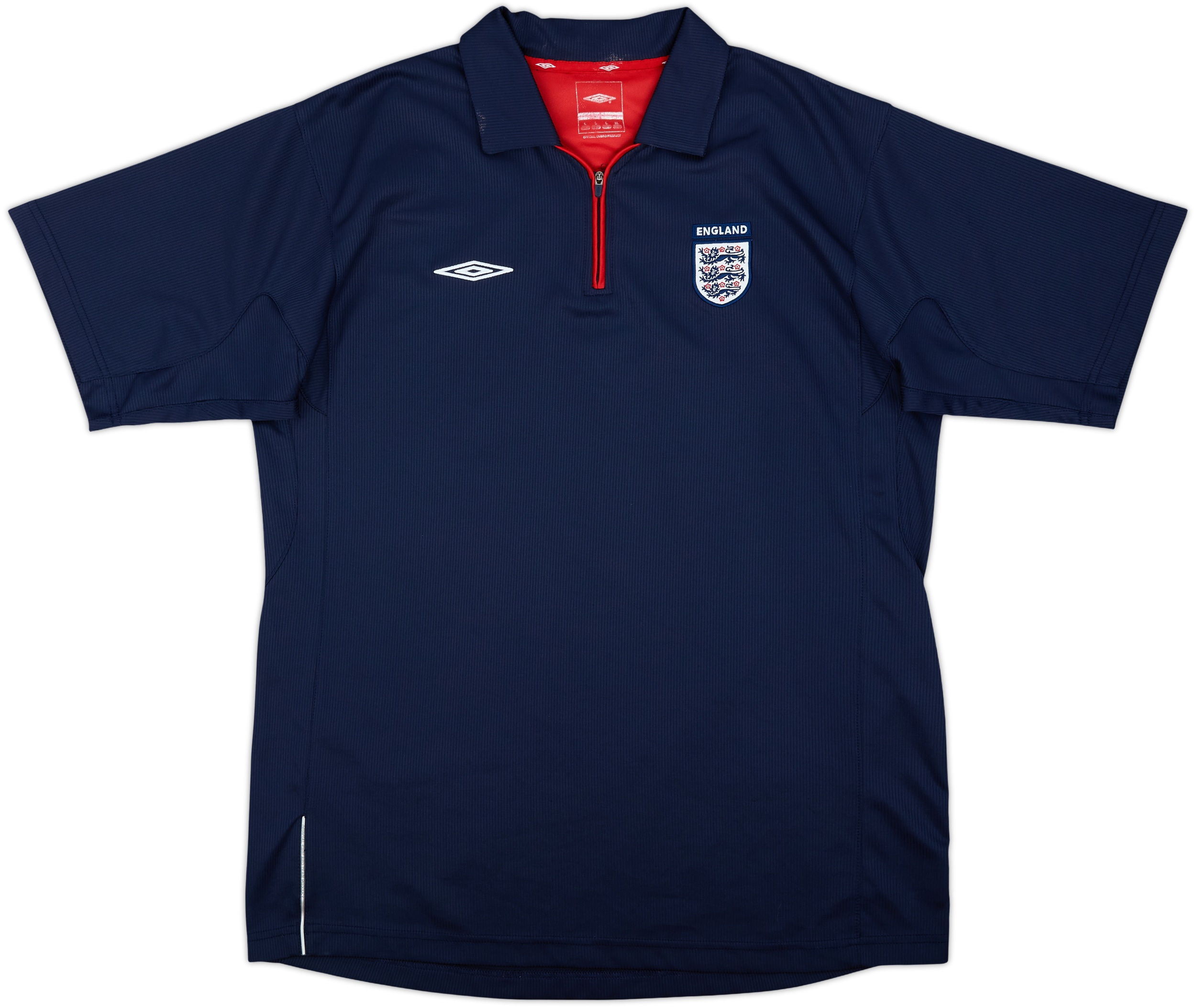 2004-05 England Umbro 1/4 Zip Polo Shirt - 8/10 - (L)