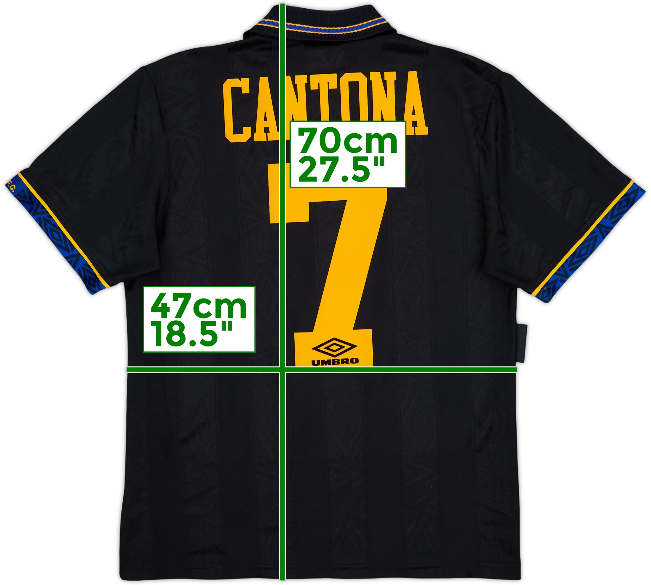 Manchester United 7 Cantona 1993 1995 away shirt jersey
