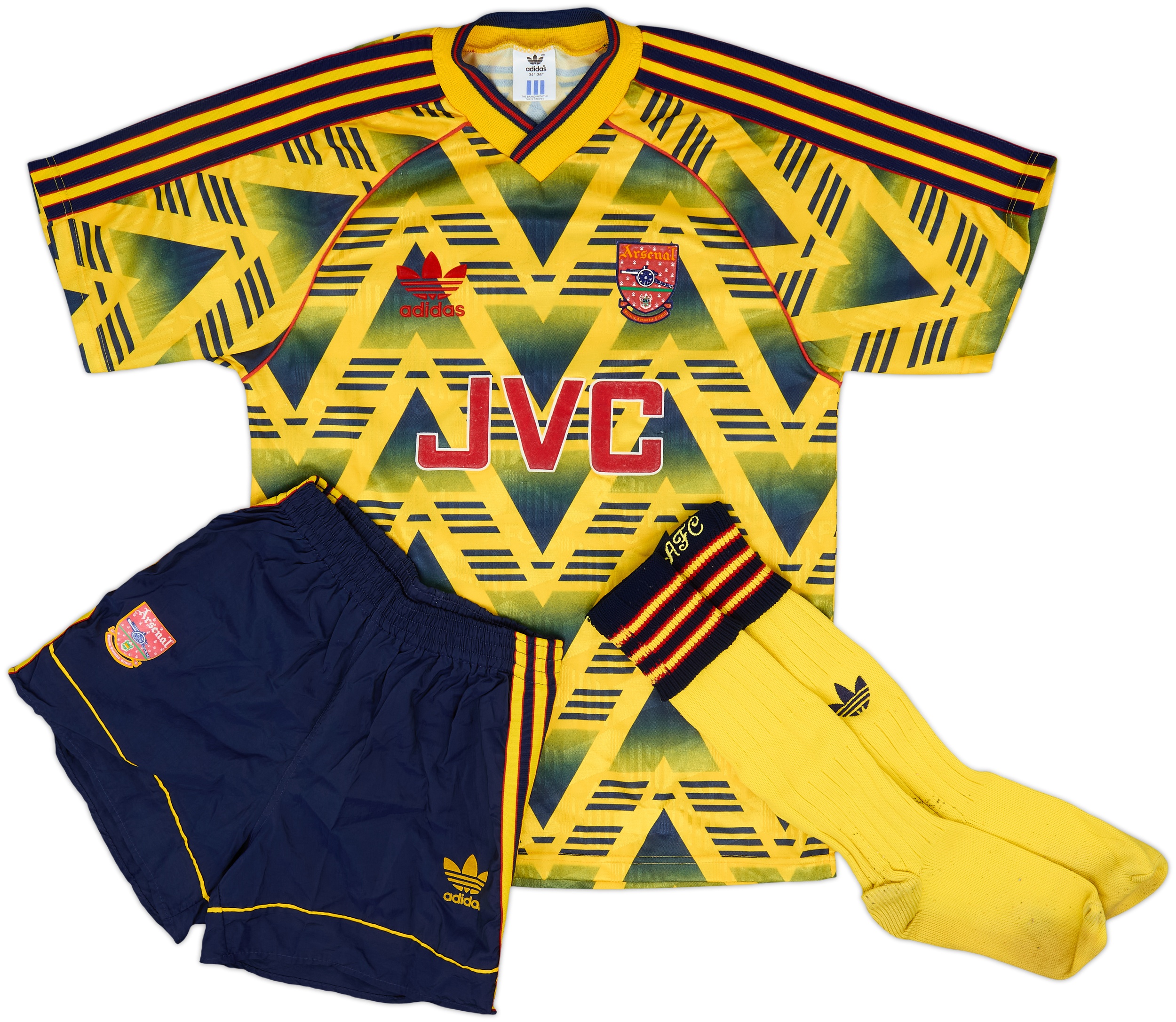 1991-93 Arsenal Away Full Kit - 9/10 - (S)