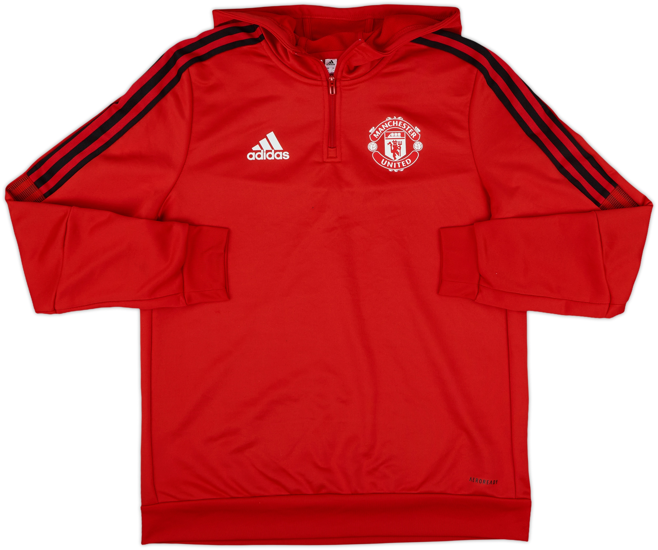2022-23 Manchester United adidas 1/4 Zip Hooded Top - 8/10