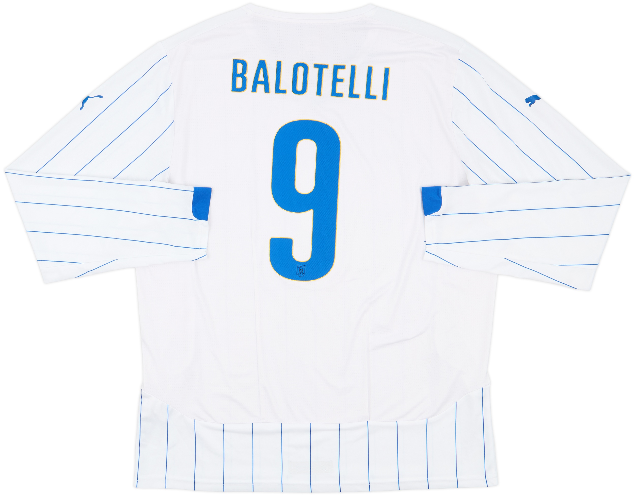 2014-15 Italy Away L/S Shirt Balotelli #9 - 9/10 - (XXL)