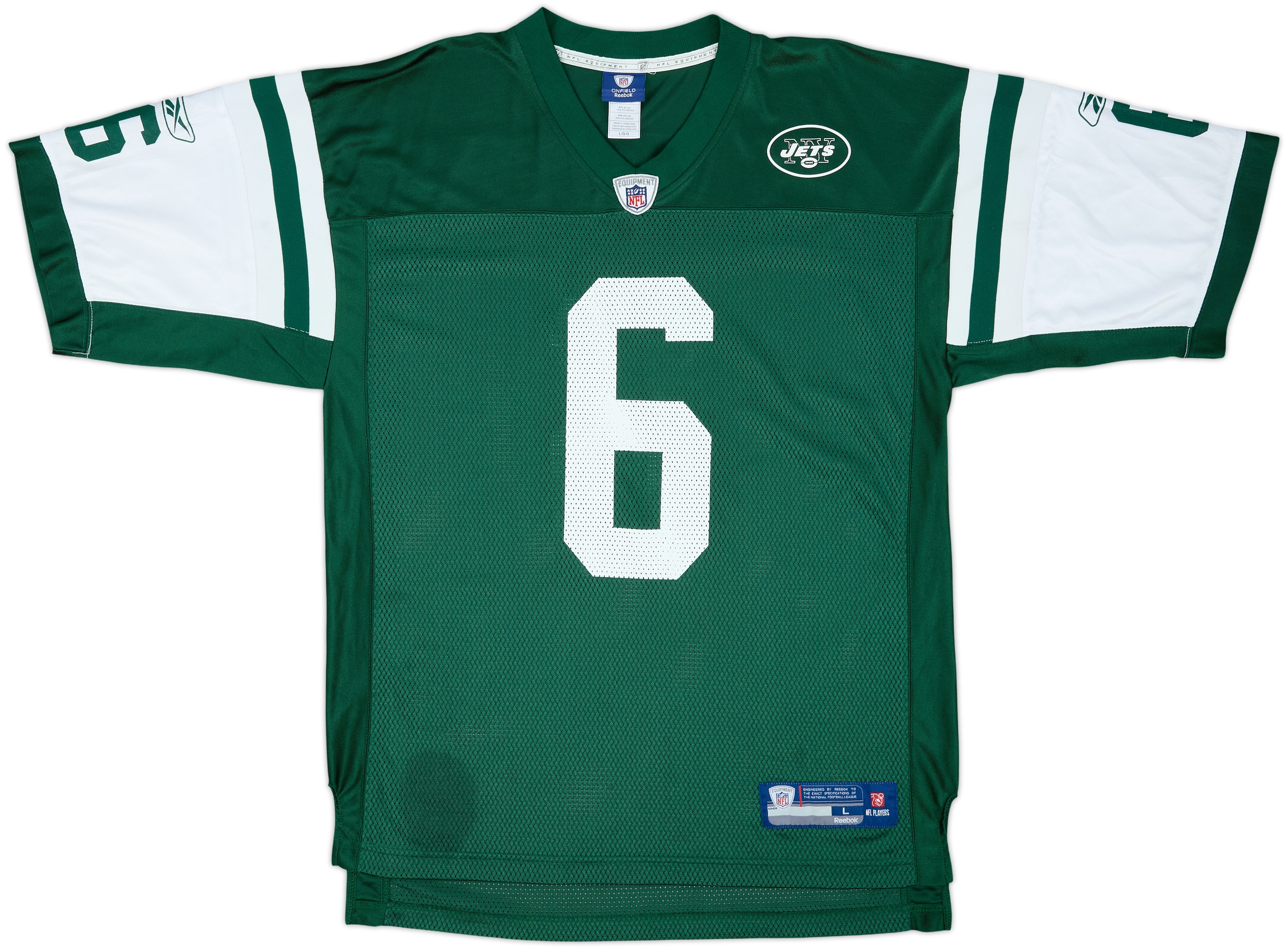 2009-11 New York Jets Sanchez #6 Reebok On Field Home Jersey - 8