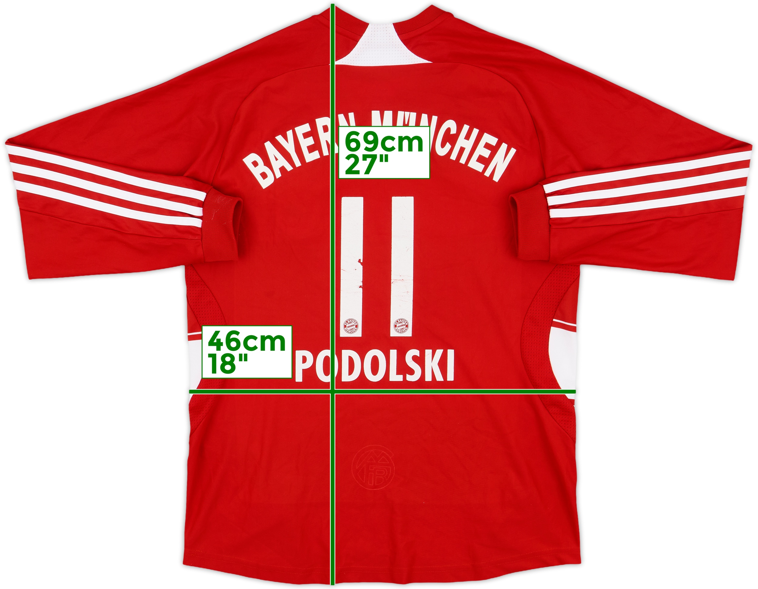 2007-08 Bayern Munich Home L/S Shirt Podolski #11 - 5/10