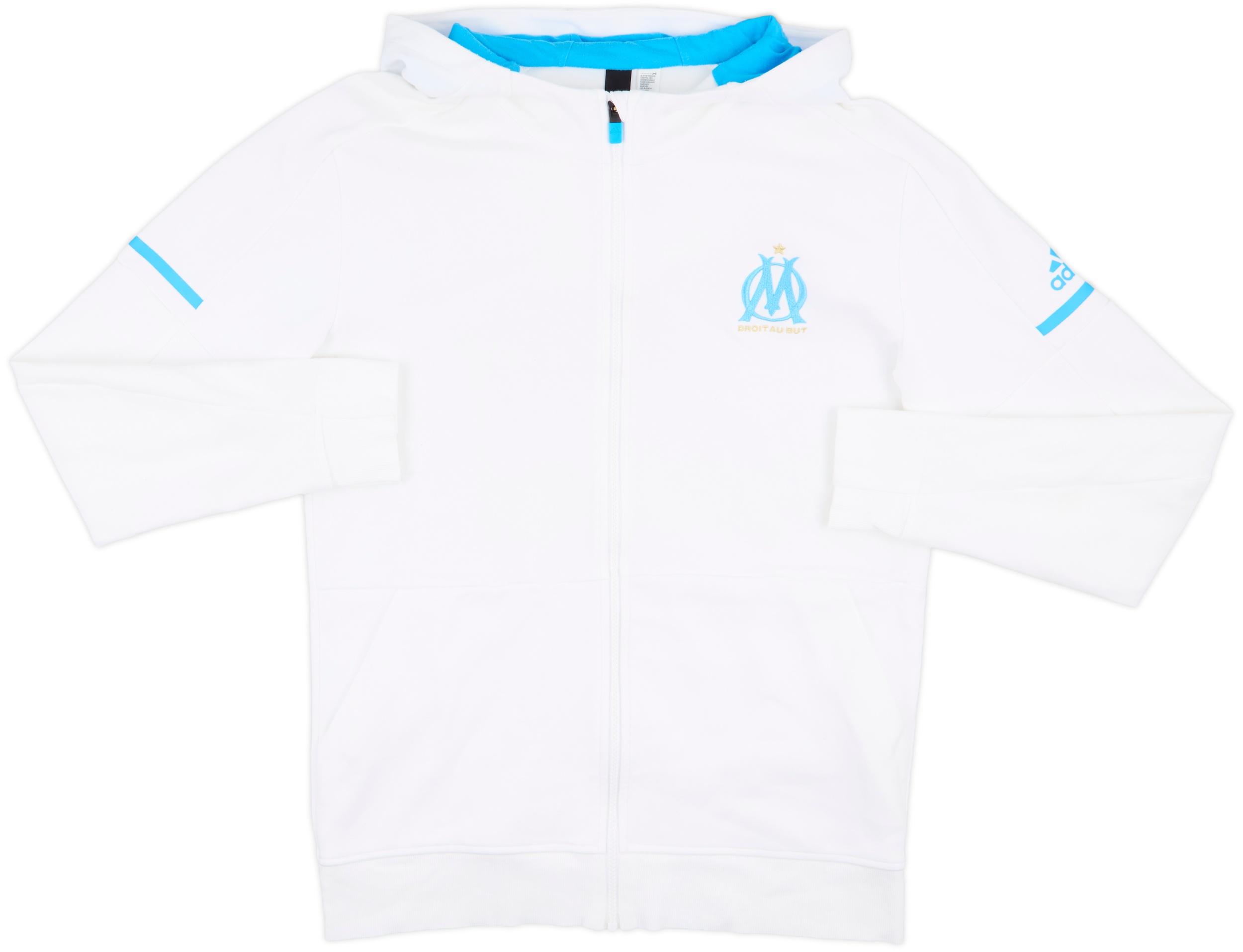 2017-18 Olympique Marseille adidas Zipped Hooded Sweat Top