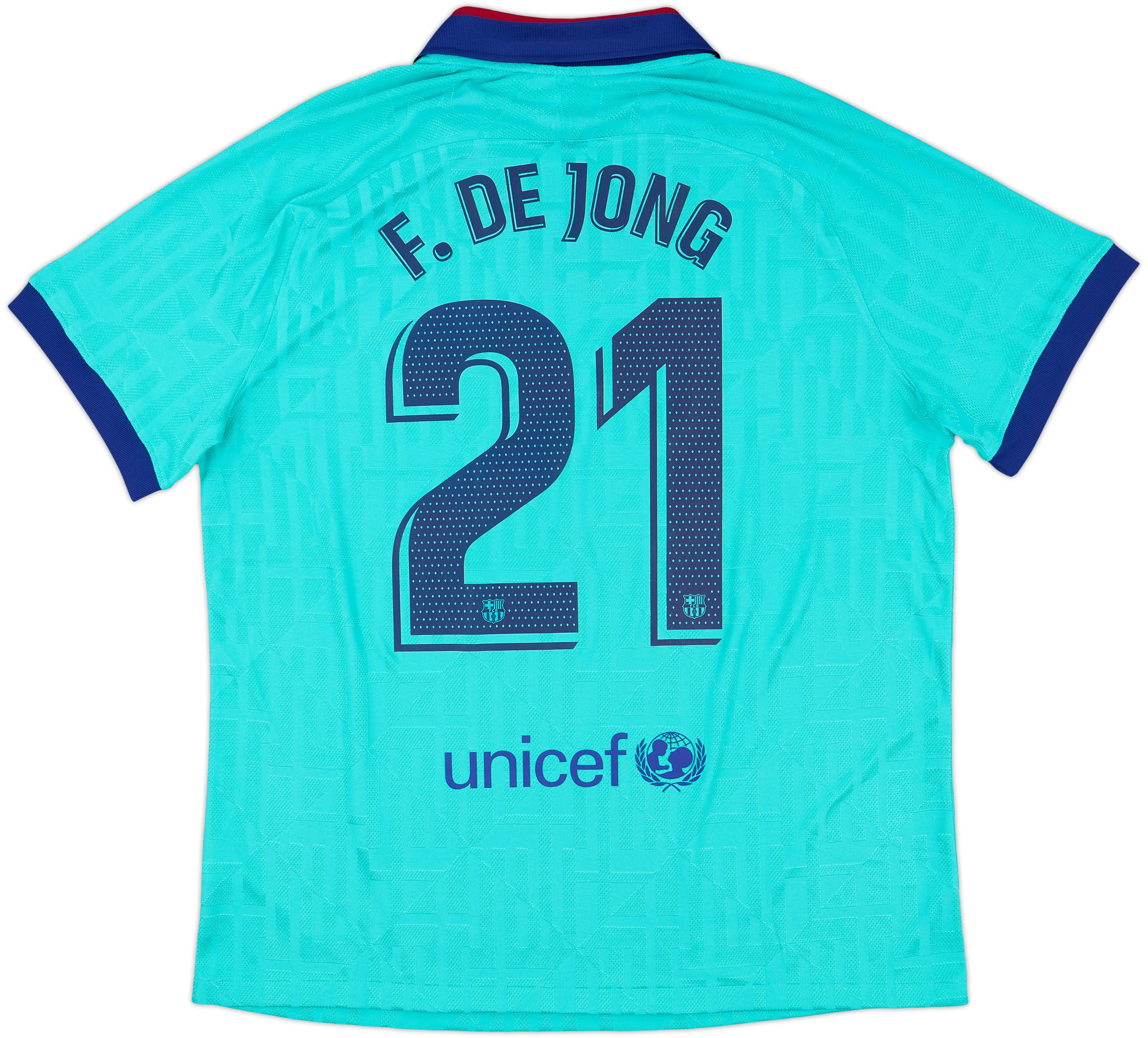 2019-20 Barcelona Authentic Third CL Shirt F. de Jong #21