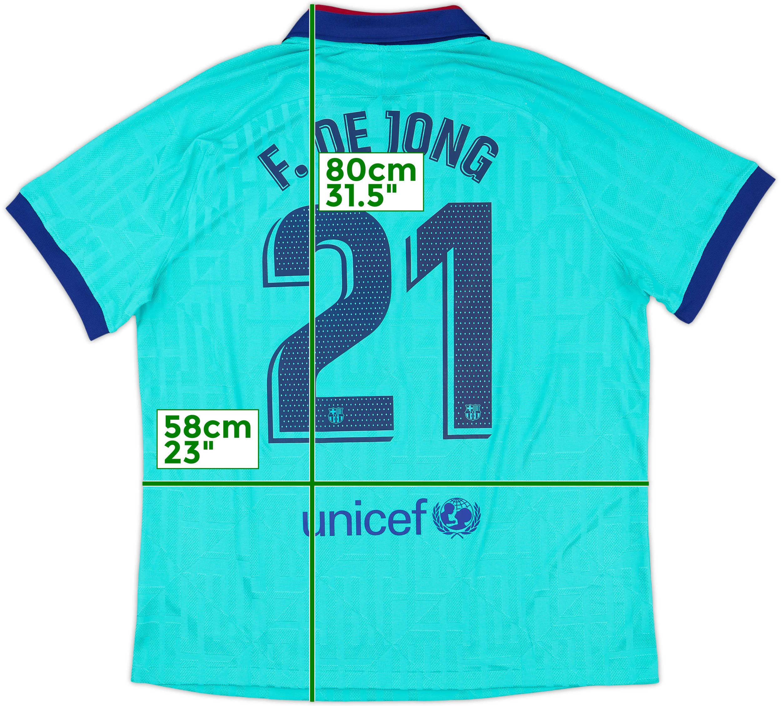 2019-20 Barcelona Authentic Third CL Shirt F. de Jong #21