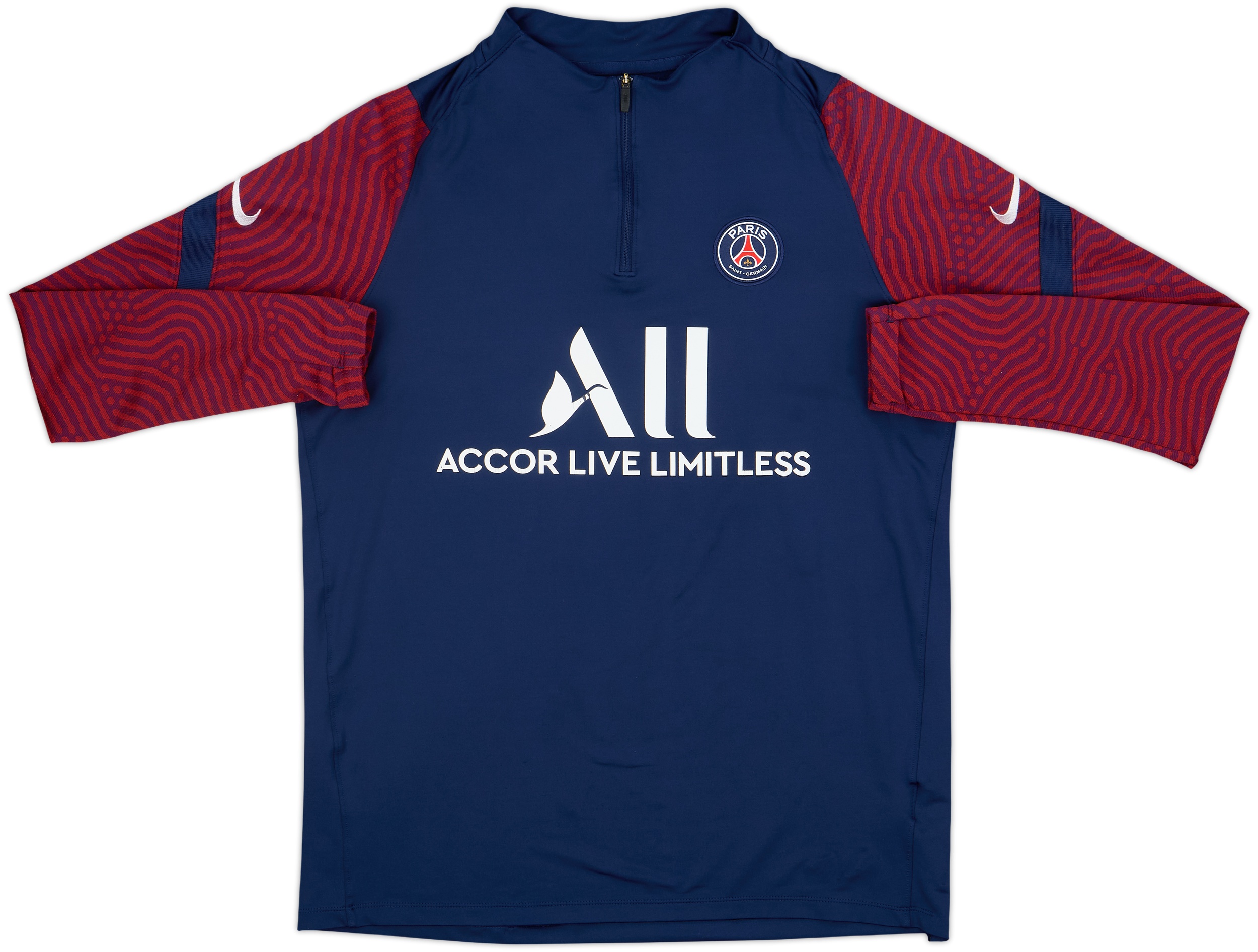 2020-21 Paris Saint-Germain Nike 1/4 Zip Training Top - 7/10 - (L)