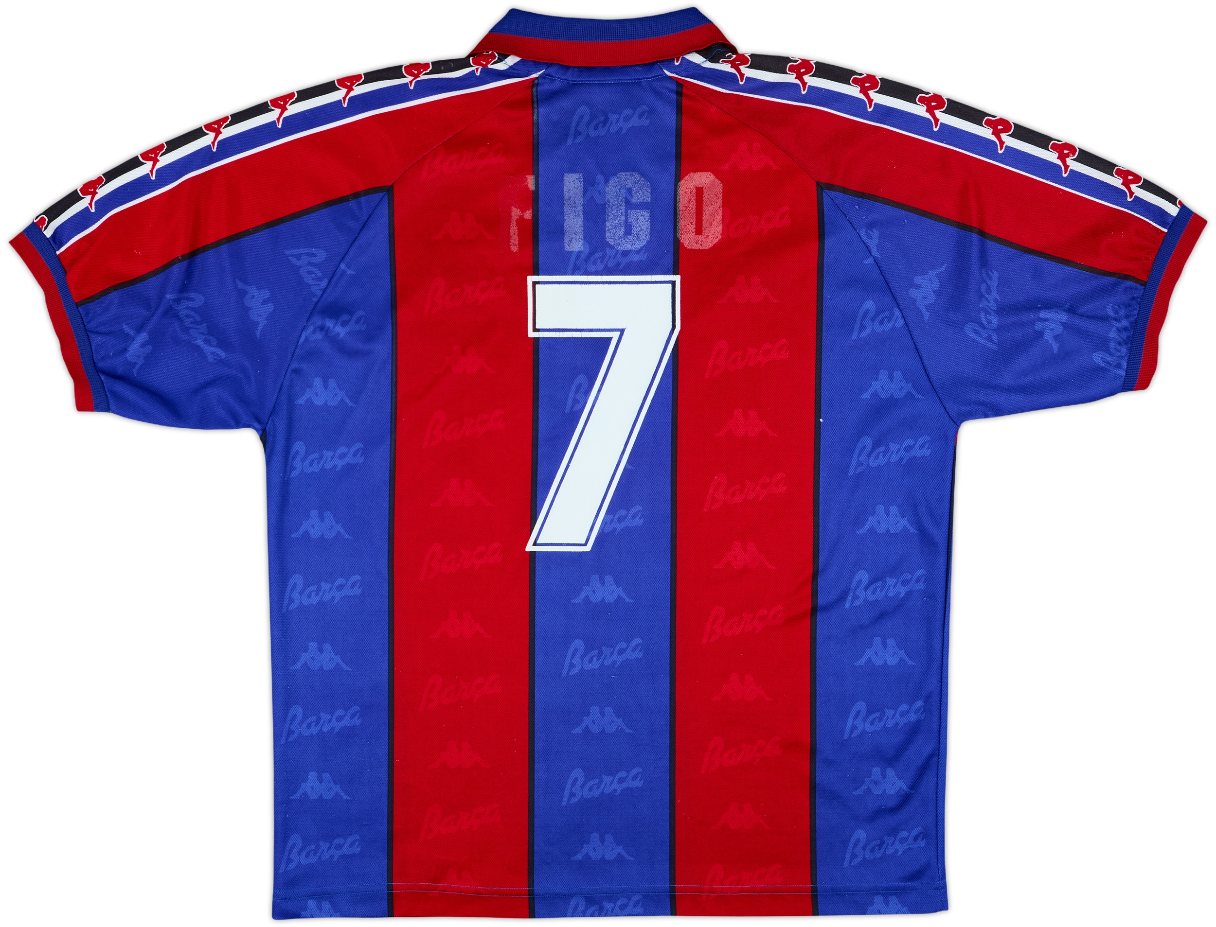 1995-97 Barcelona Home Shirt Figo #7 - 4/10 - (M)