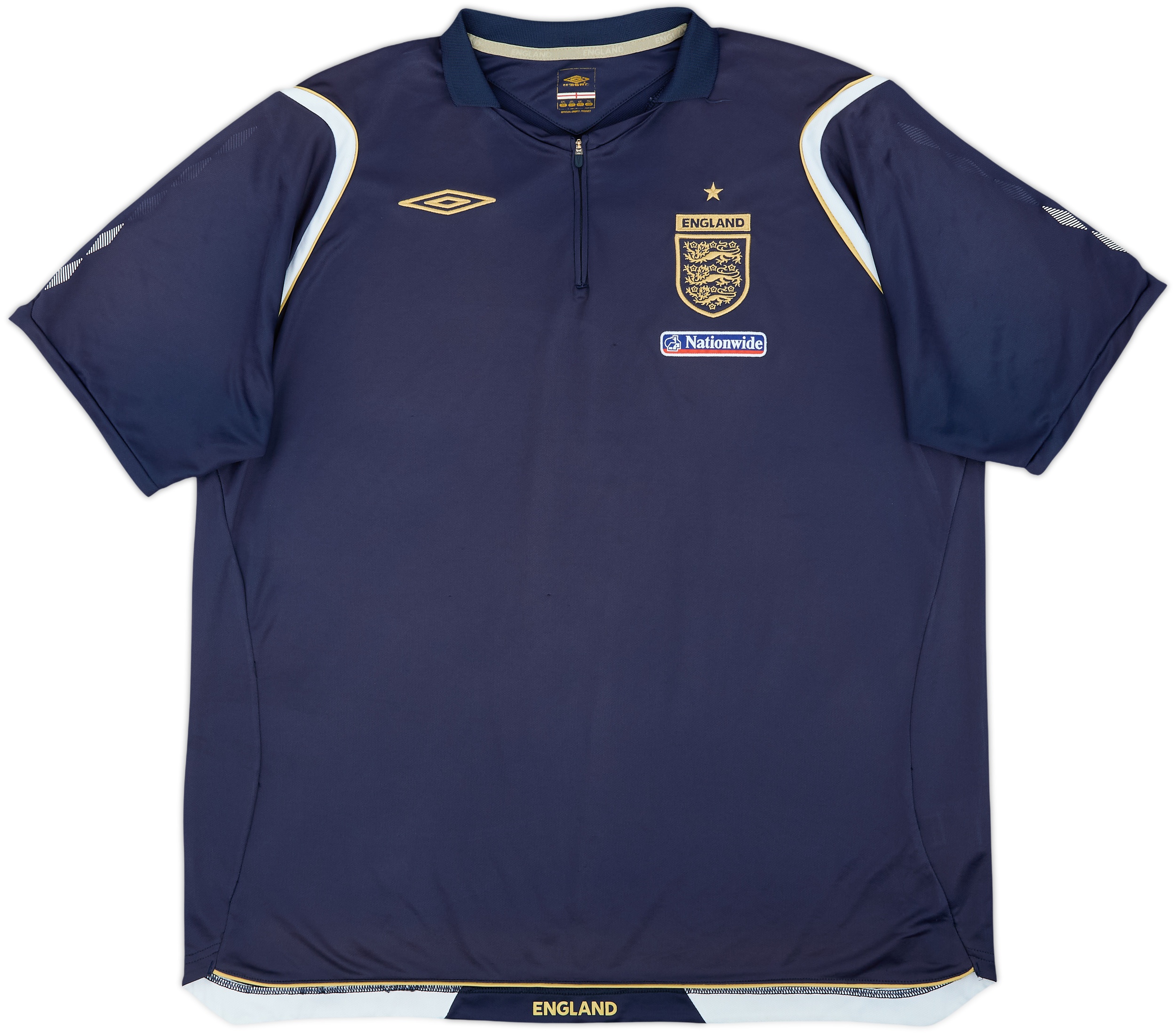 2004-06 England Umbro 1/4 Zip Polo Shirt - 8/10 - (XXL)
