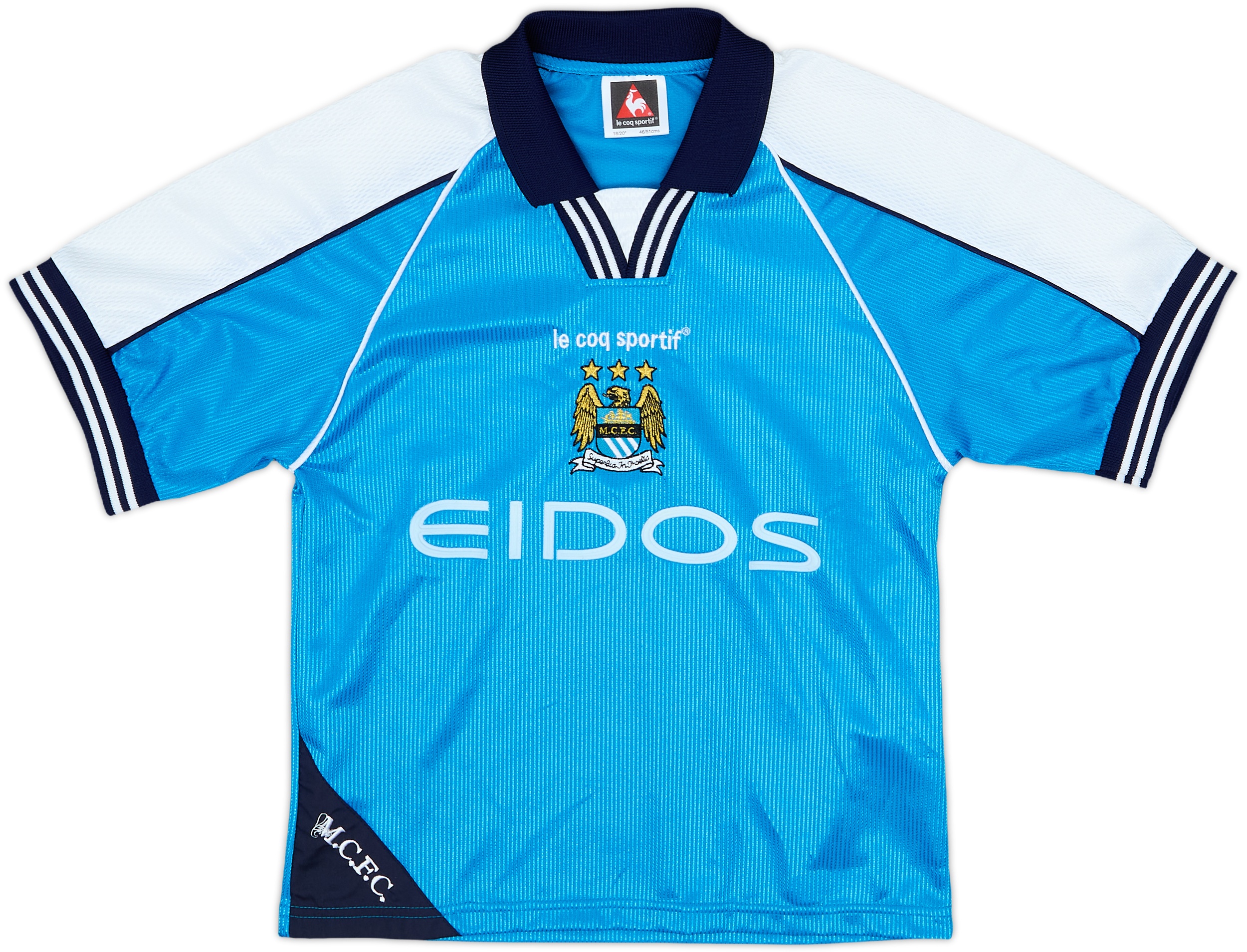 ルコック ユニホーム　Manchester City  99/00 1999-01 Manchester City Home Shirt - 8/10 - (S.Boys)