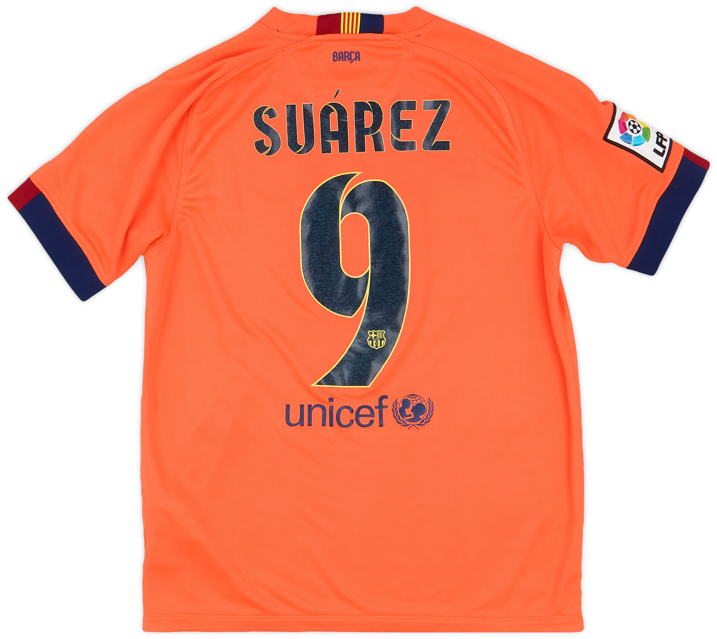 2014-15 Barcelona Away Shirt Suarez #9 - 8/10 - (L.Boys)
