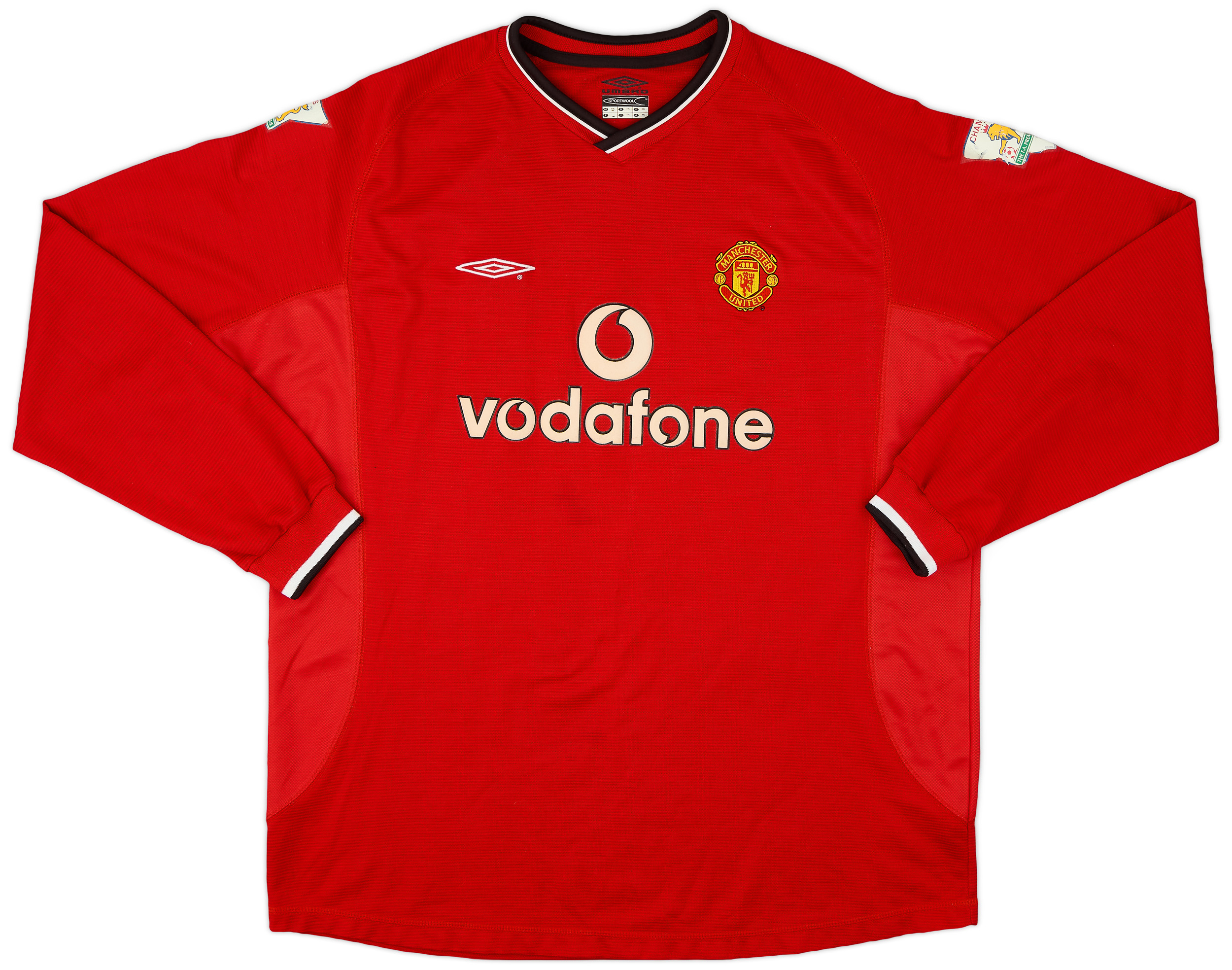 2000-02 Manchester United Home L/S Shirt Beckham #7 - 8/10