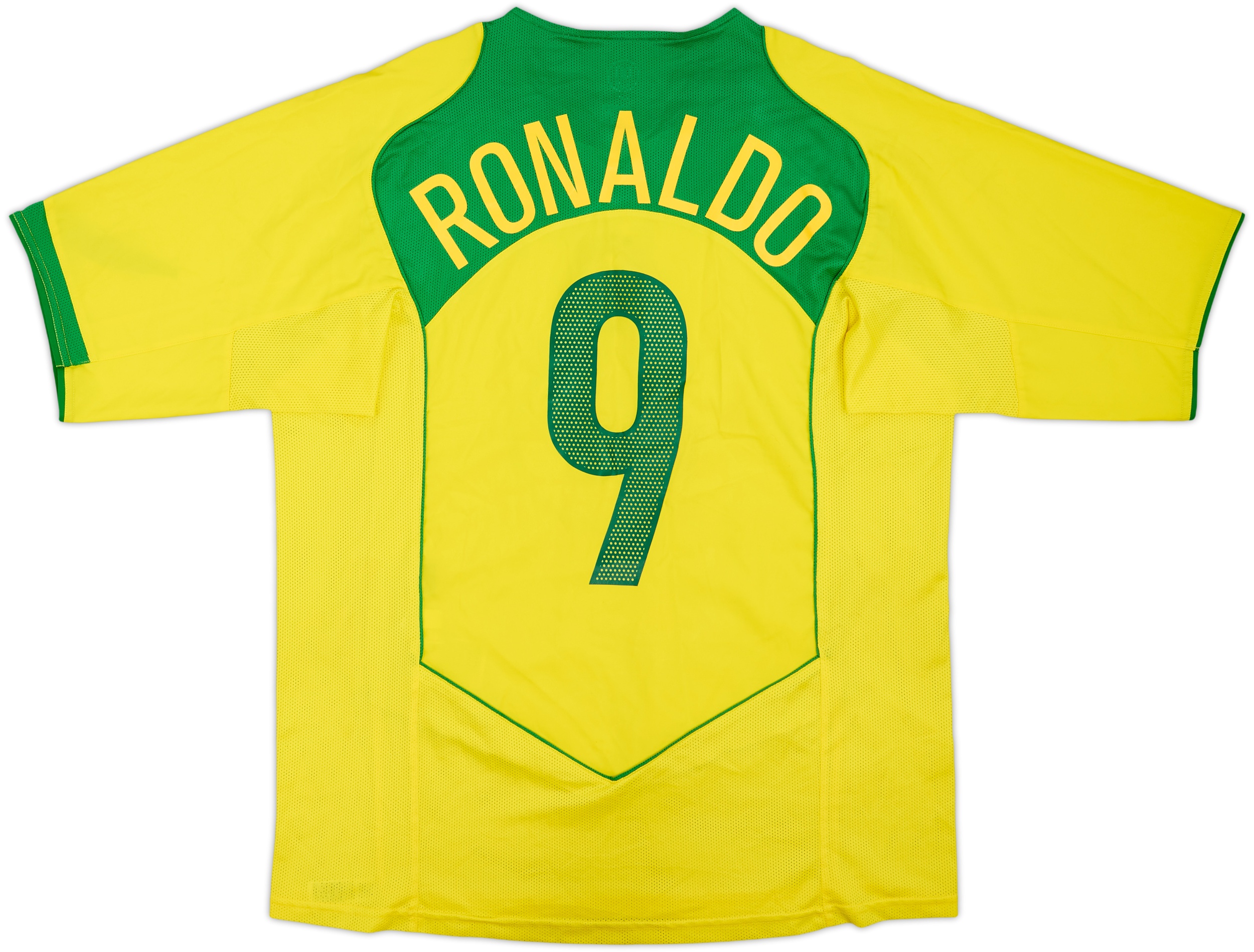 2004-06 Brazil Home Shirt Ronaldo #9 - 8/10 - (L)